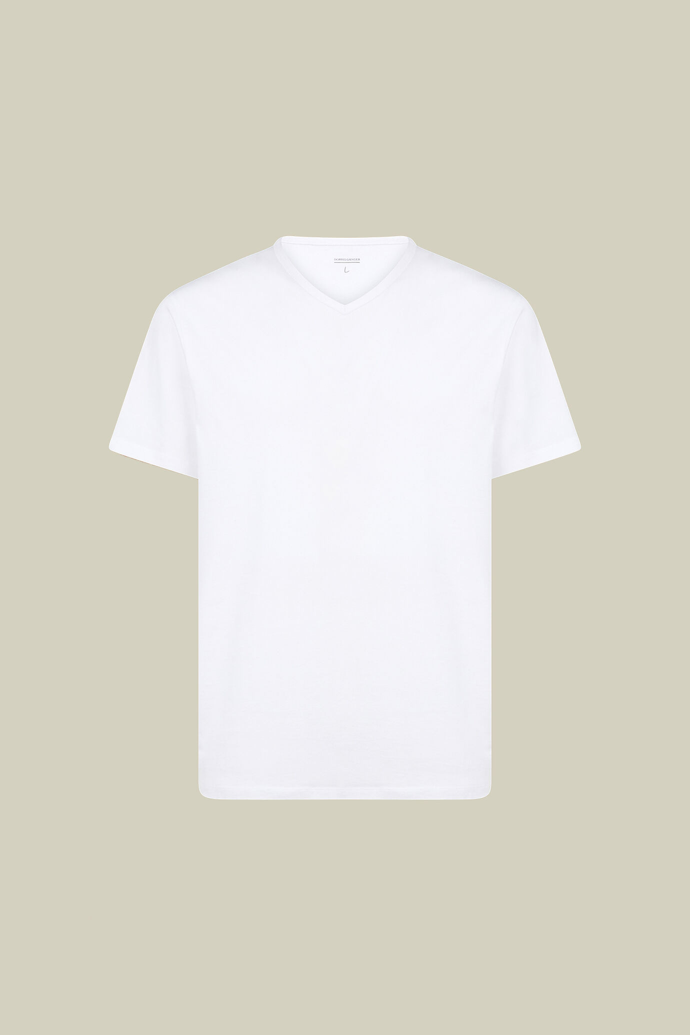 T-shirt uomo scollo a v 100% cotone effetto fiammato con maniche corte regular fit image number 0