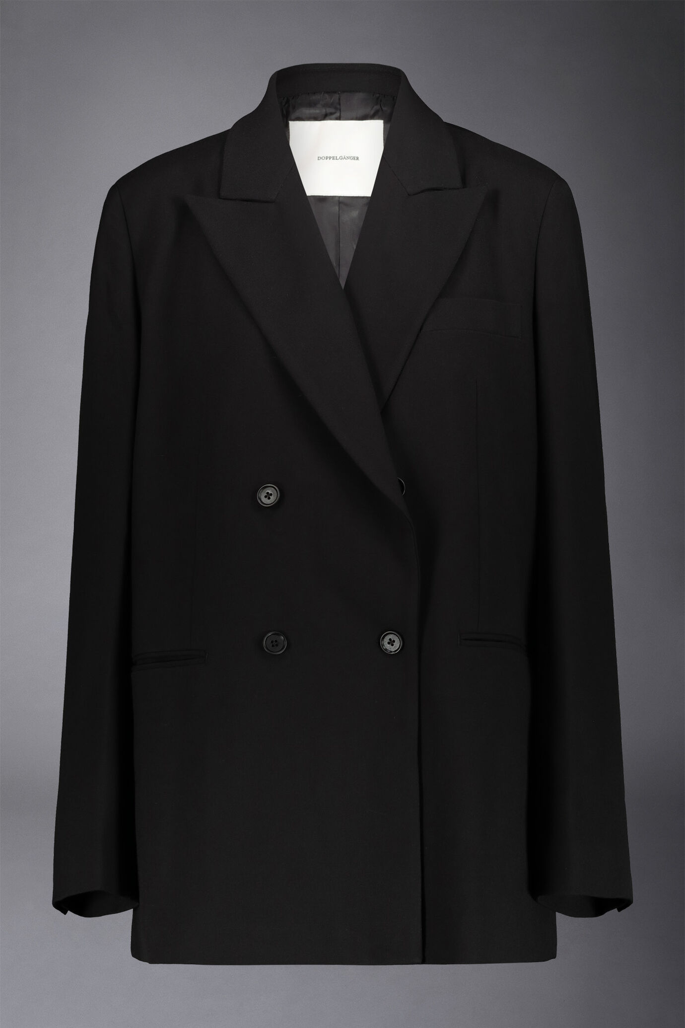 Women's plain-coloured double-breasted jacket with peaked lapels image number 4