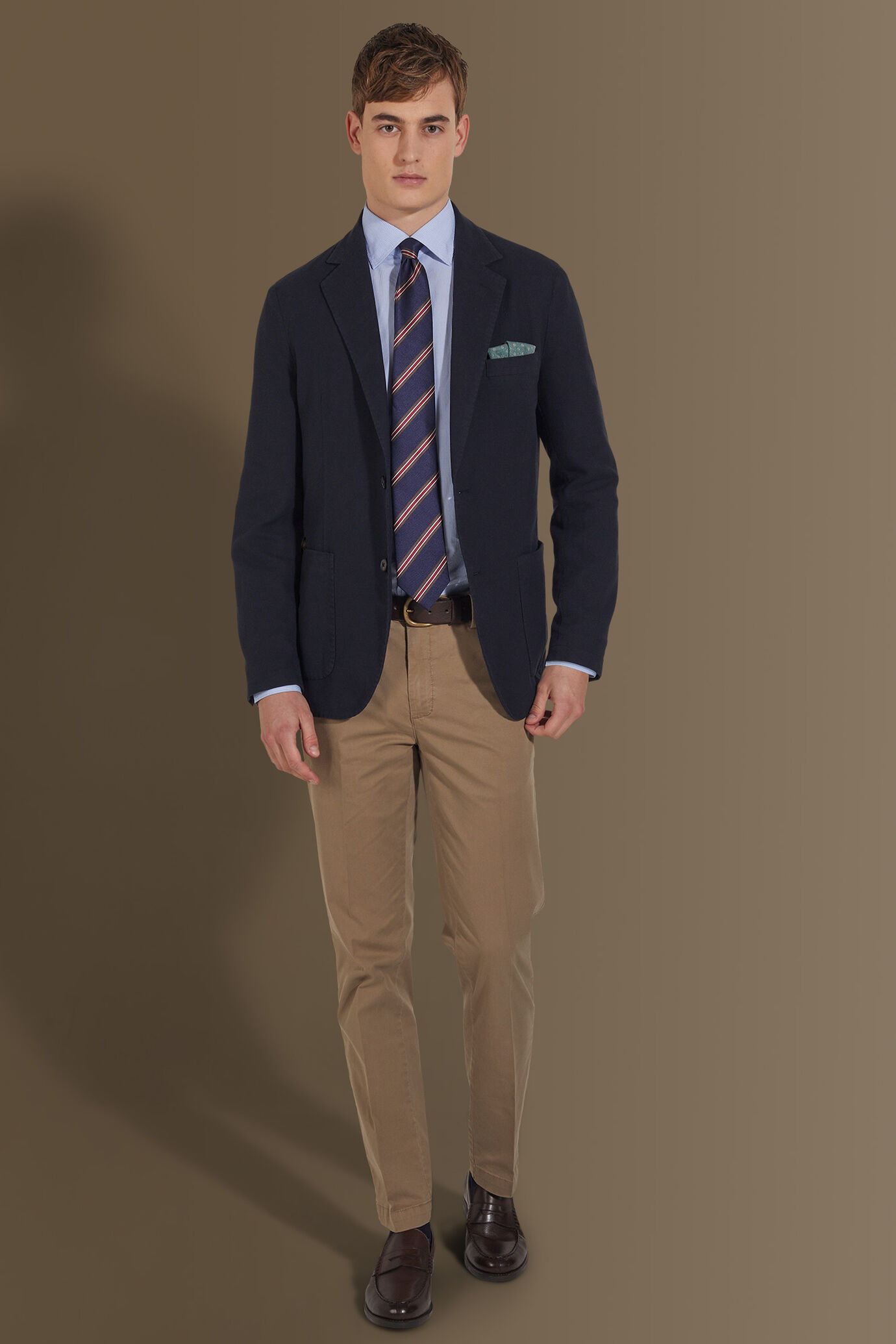 Single breasted jacket patch pocket cotton linen garmet dyed image number 1