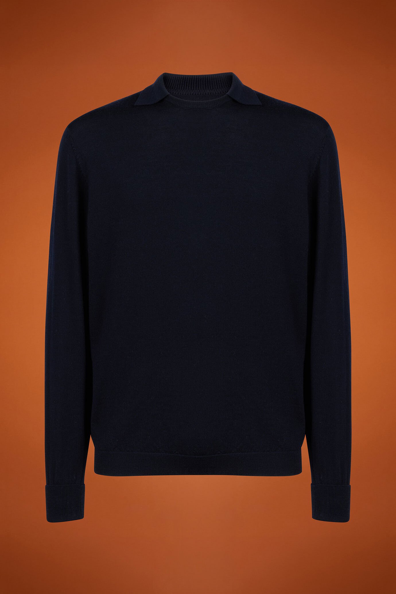 Pull homme, col derby en côtes anglaises, coupe classique