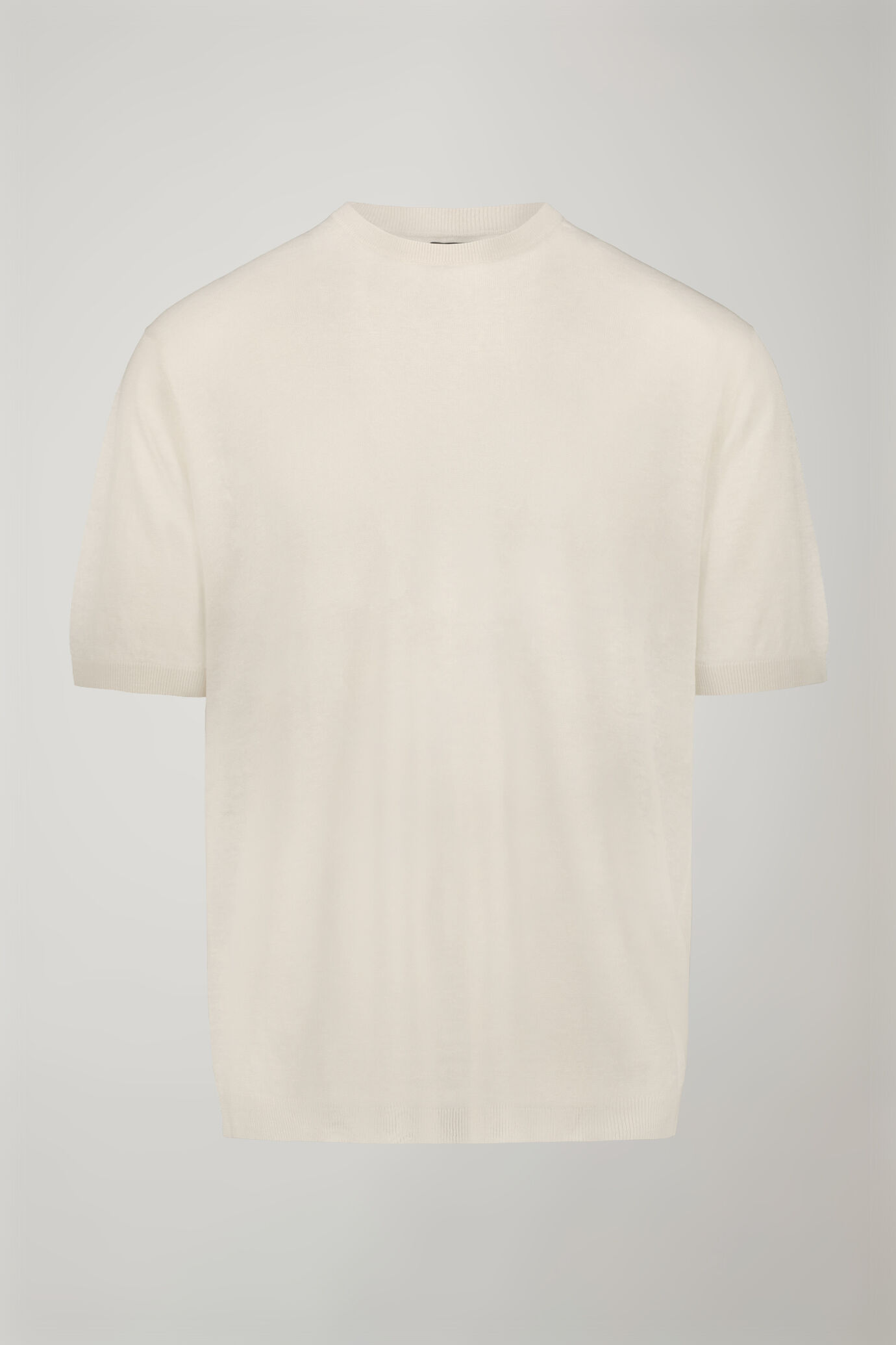 Men's knitted t-shirt 100% linen short-sleeved regular fit image number 4