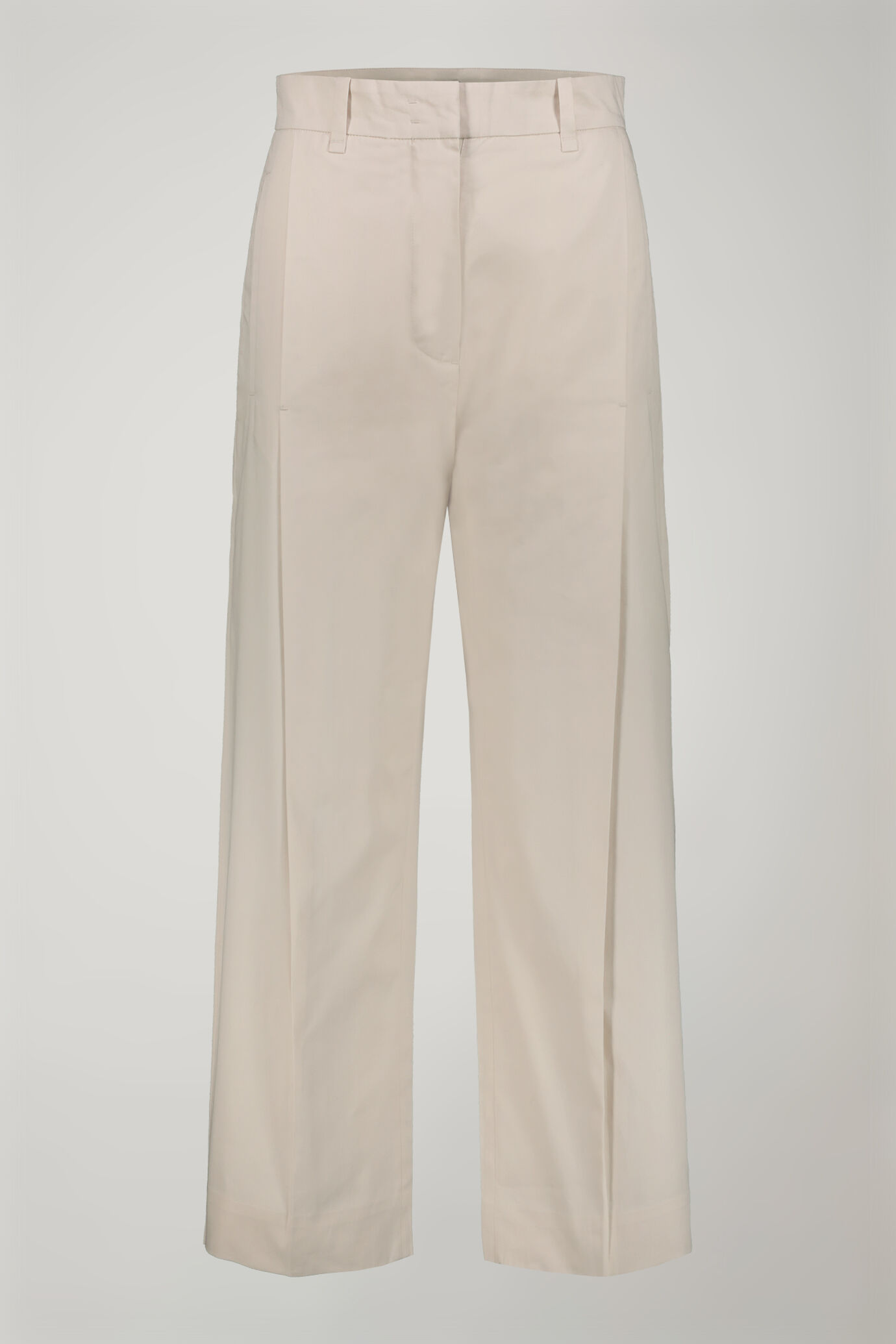 Pantalon femme uni en 100&nbsp;% coton uni coupe r&eacute;guli&egrave;re image number 4