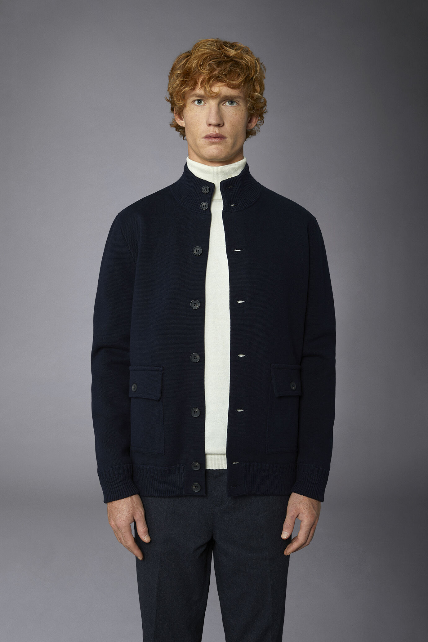 Giacca foderata in maglia cotone punto milano image number 3