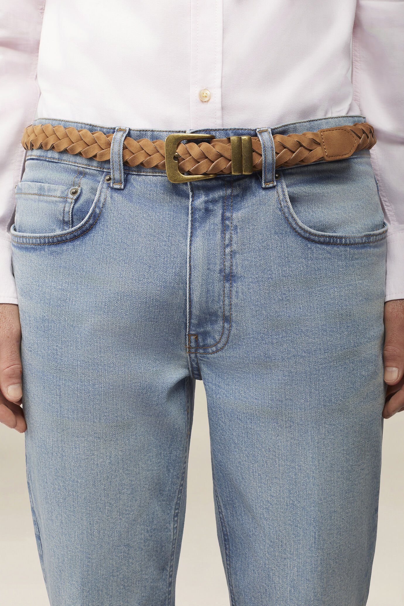 Cintura uomo intrecciata taglio vivo image number 0