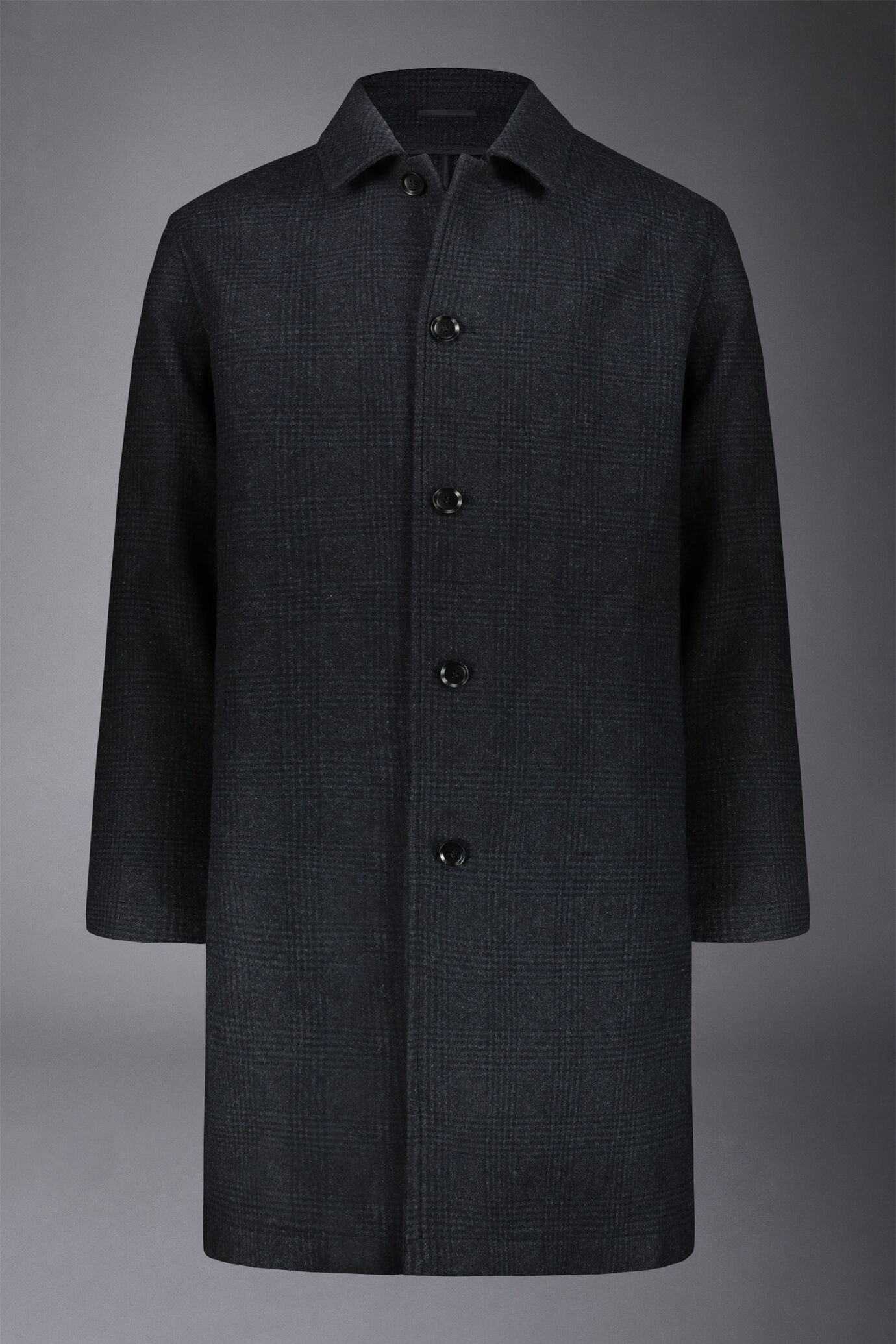 Cappotto uomo loden monopetto a quadri misto lana image number 4