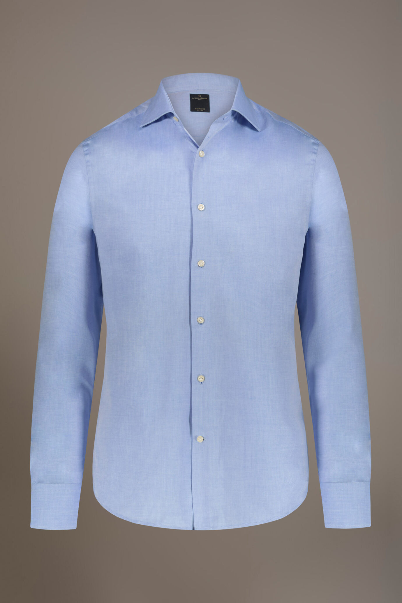 Camicia classica collo francese classic fit tessuto spigato image number 3