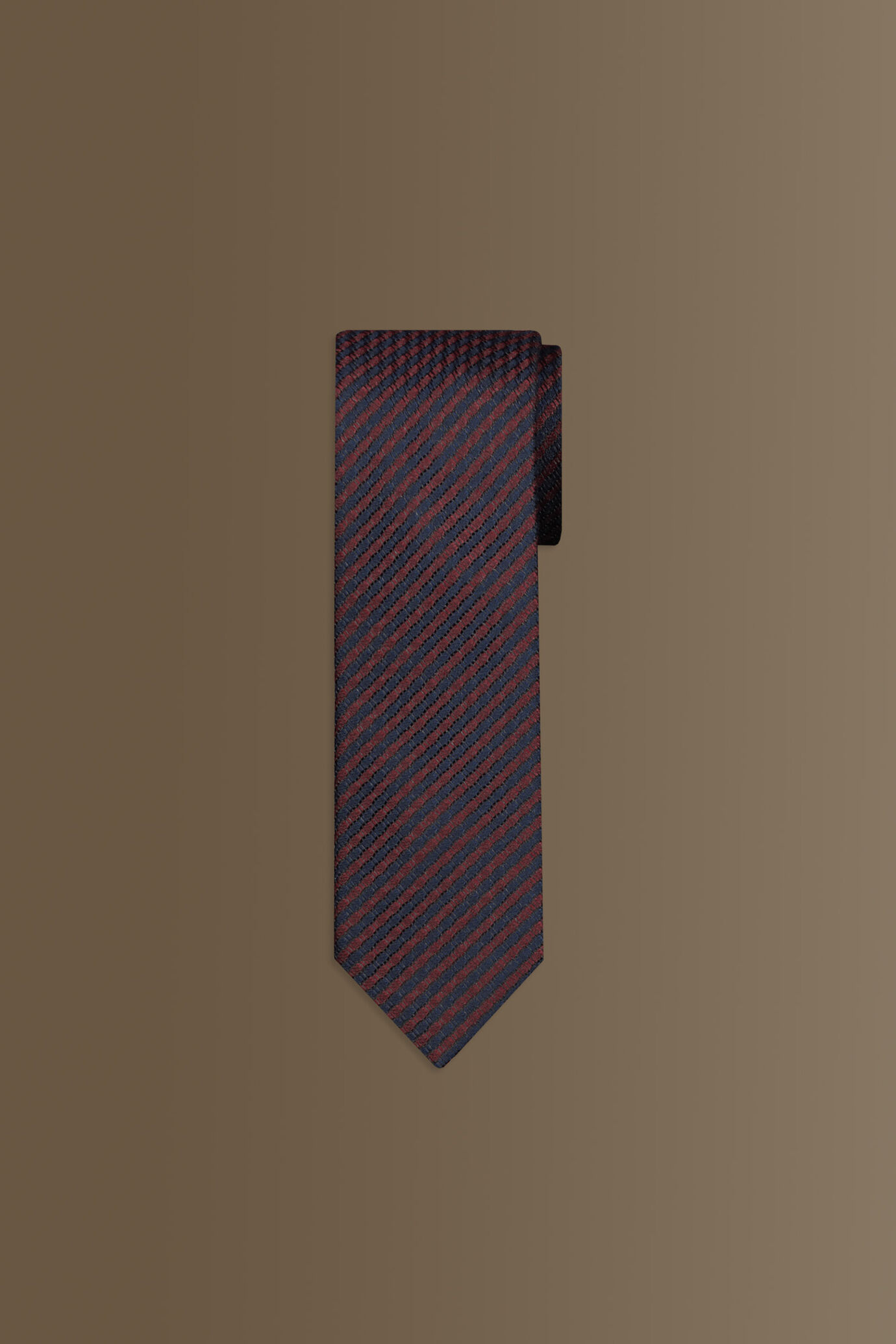 Cravatta uomo a righe blu misto bamboo regimental image number 0