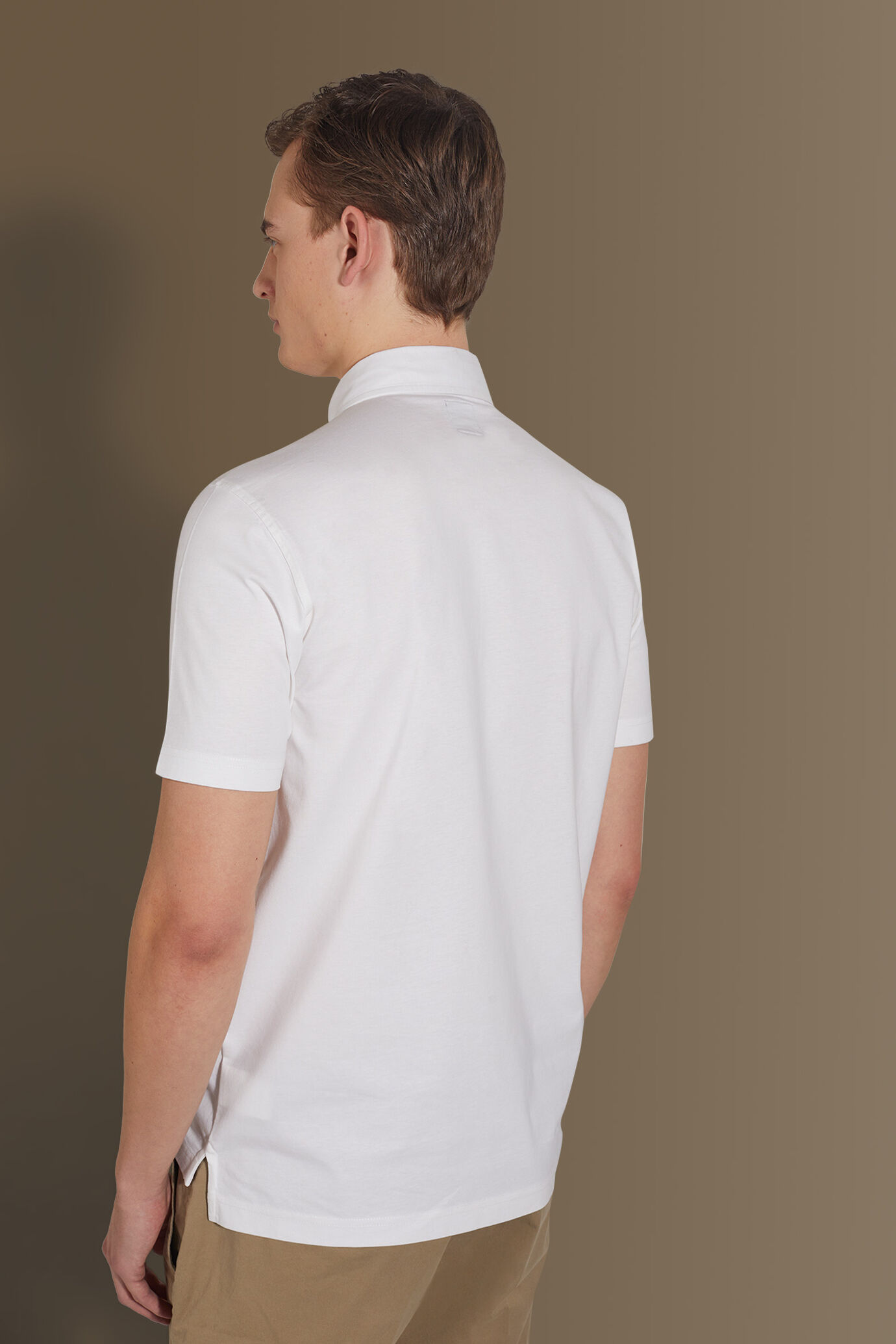 Short sleeves polo pure cotton jersey image number 2
