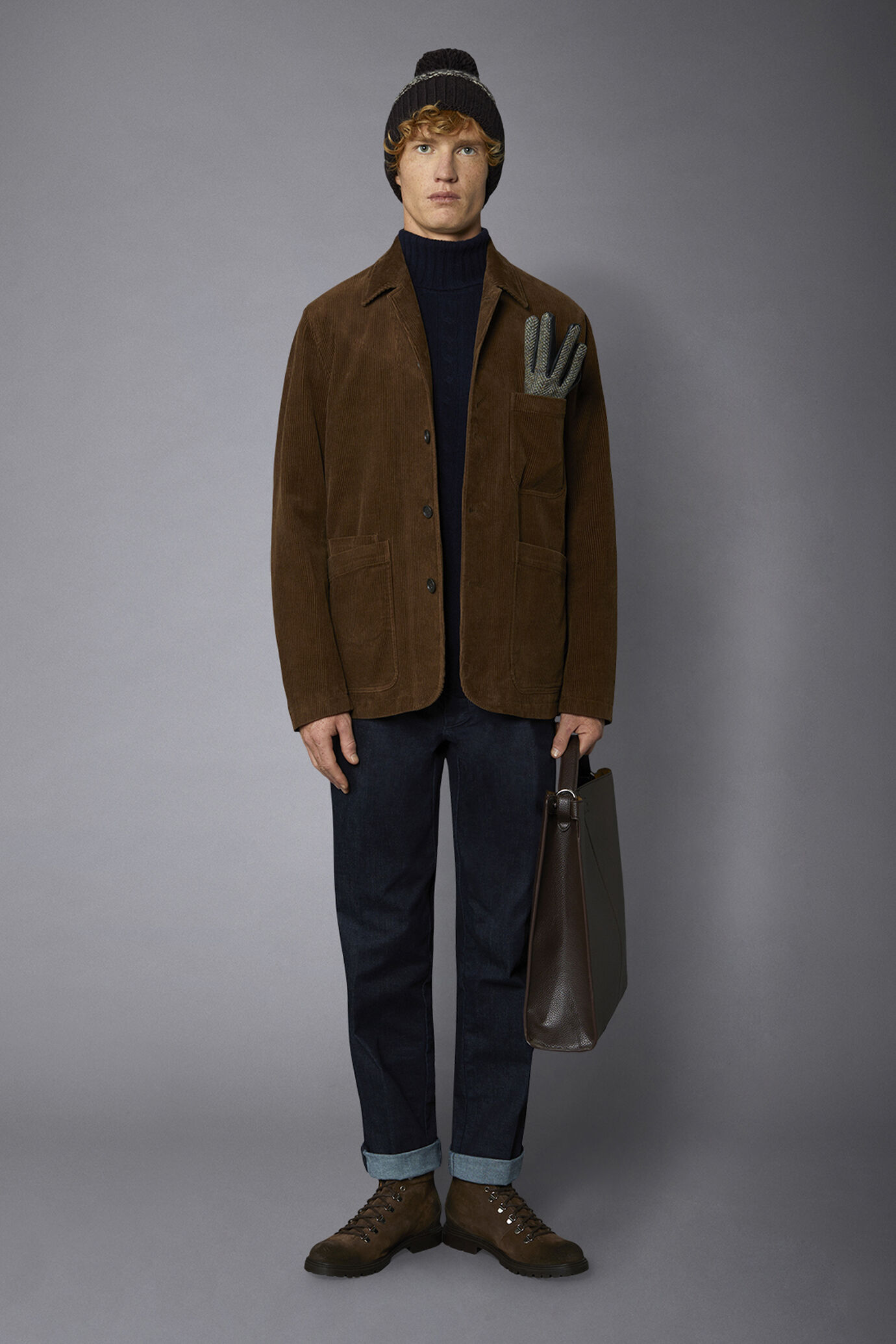 Giacca uomo work tessuto velluto a coste lavato regular fit image number 0