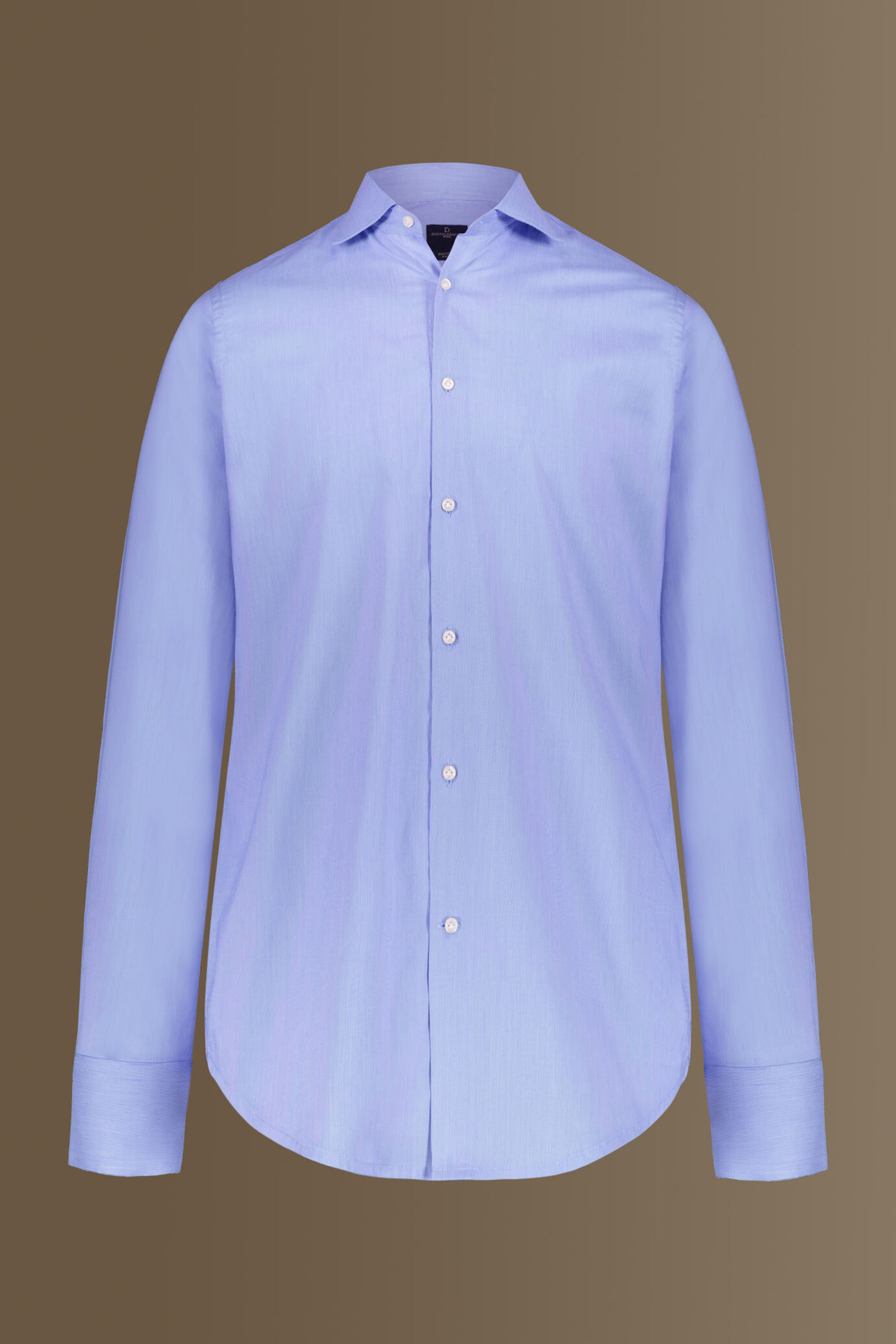 Camicia classica uomo collo francese 100% cotone tinto filo a righe sottili image number 4