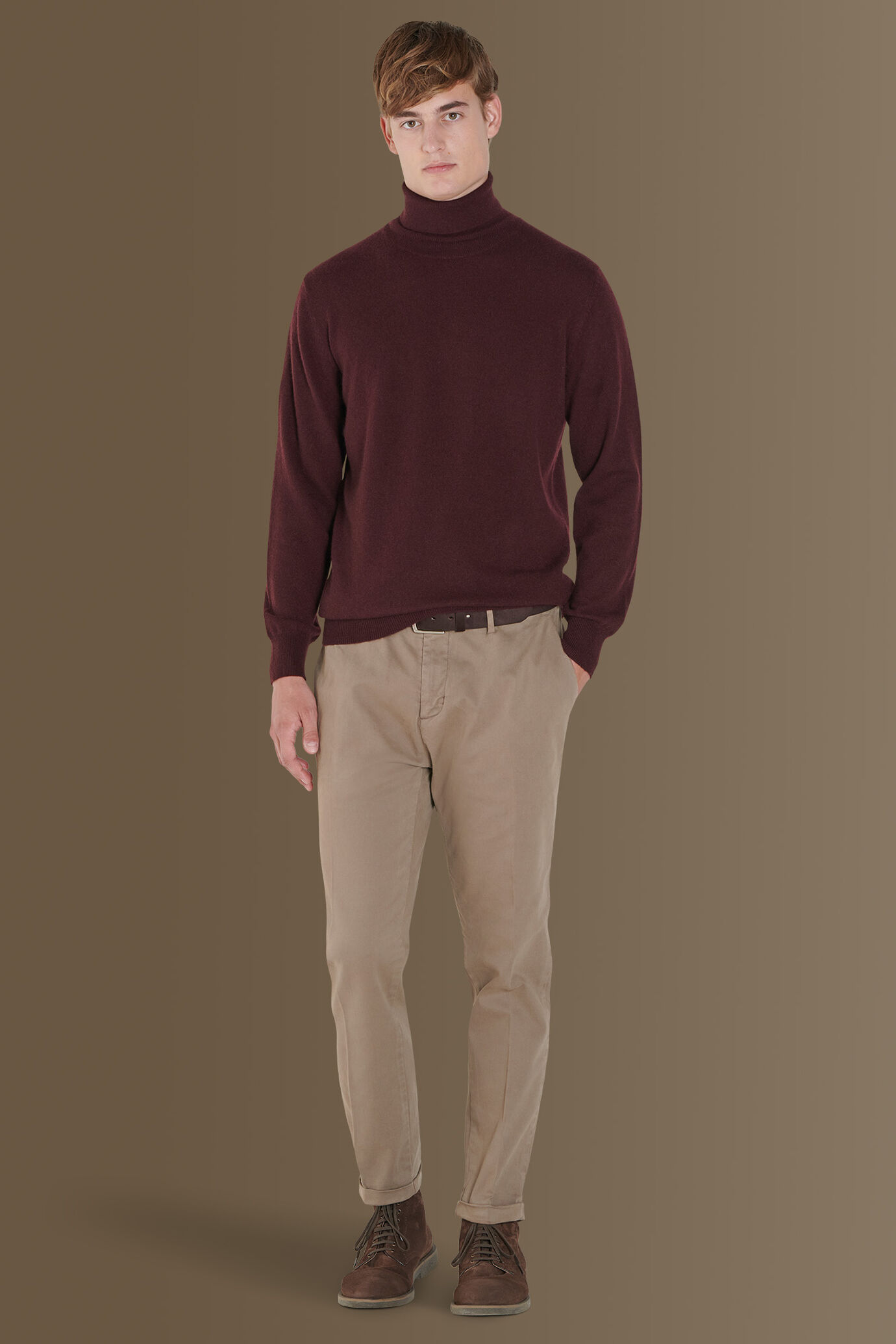 Pantalone classico chino twill elasticizzato