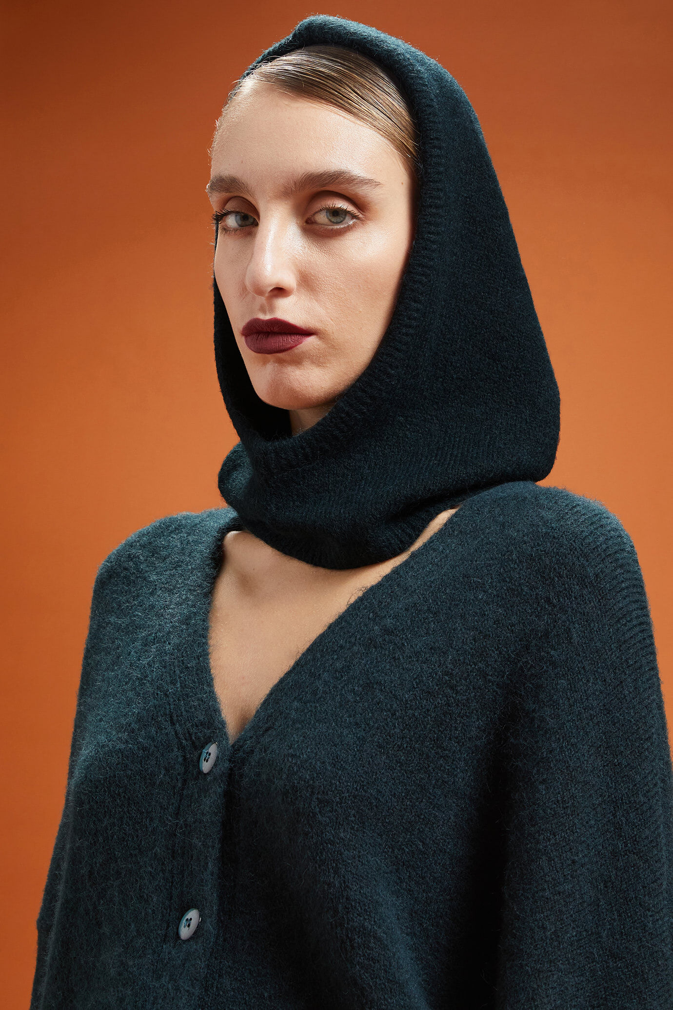 Women's soft knitted balaclava image number 1