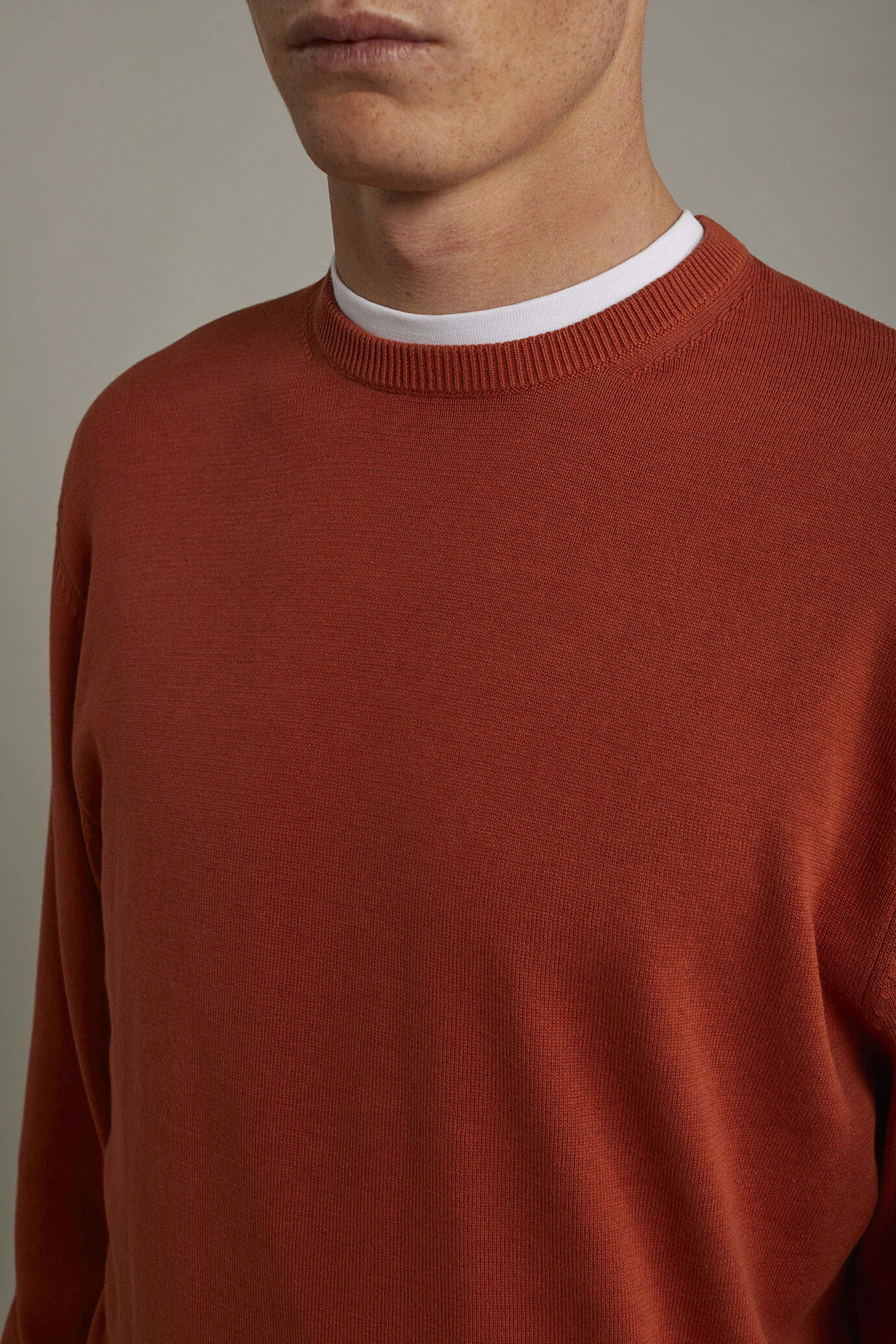 Pull homme &agrave; col rond 100&nbsp;% coton coupe r&eacute;guli&egrave;re image number 3