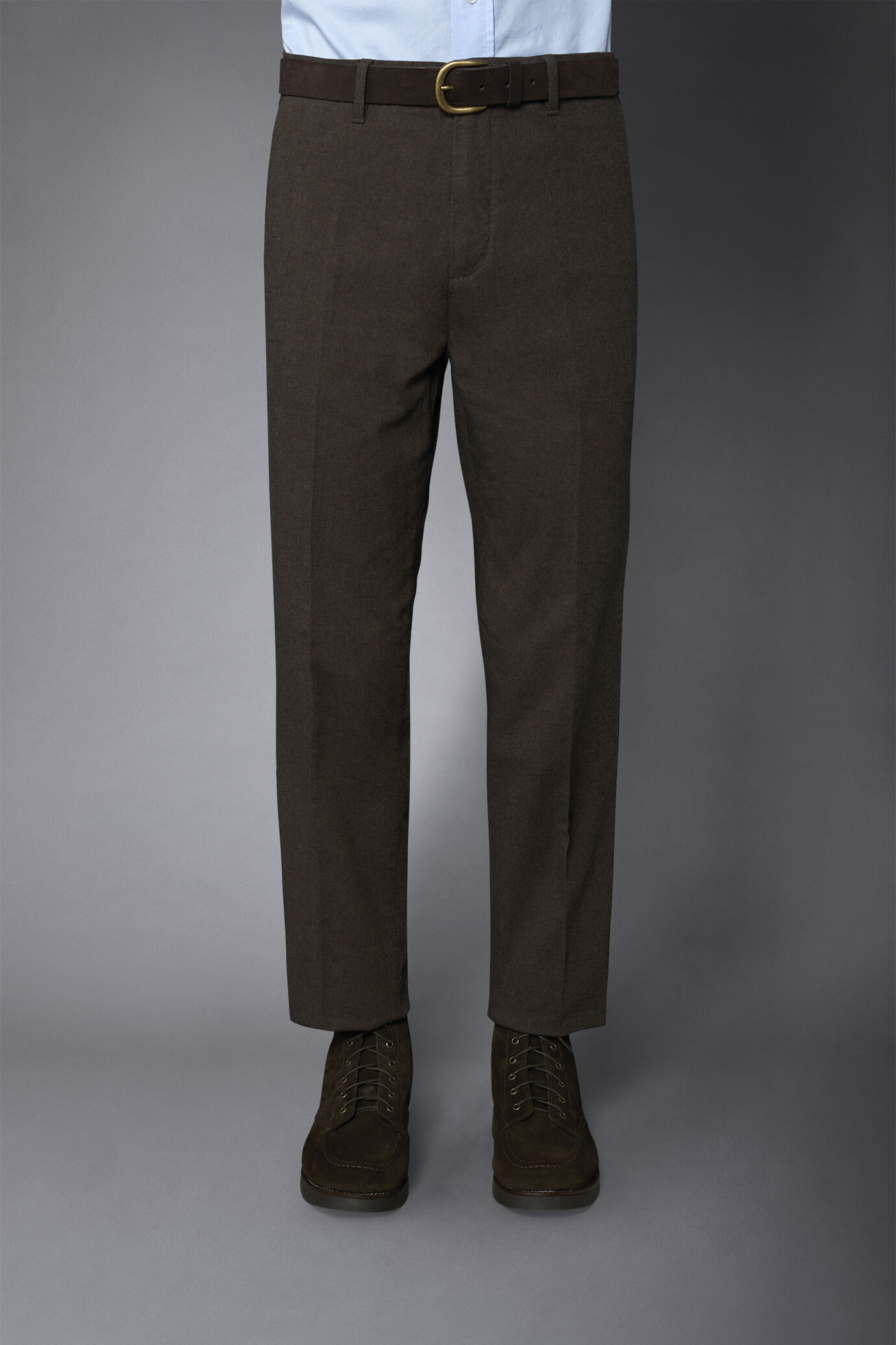 Pantalone chino uomo costruzione twill melange regular fit image number 3