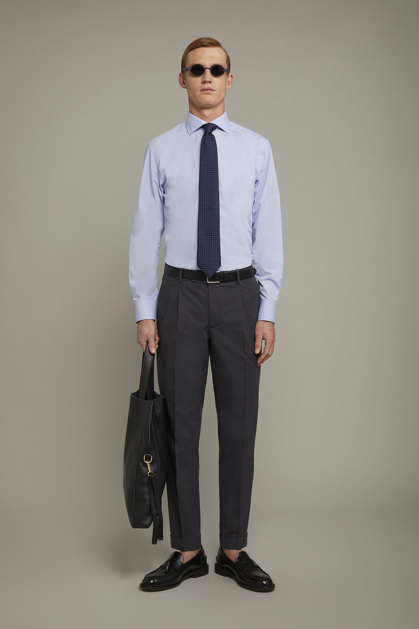 Camicia classica collo francese uomo tinta unita