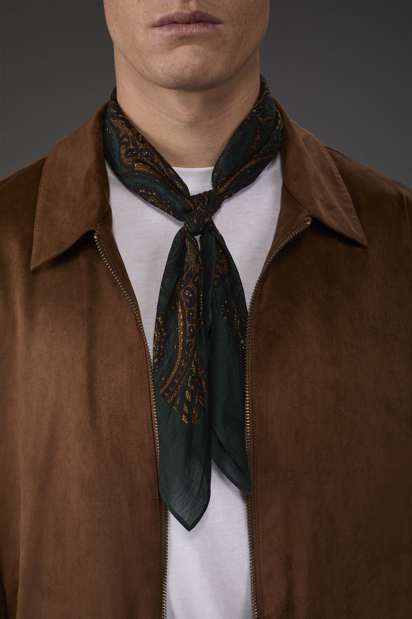 Men's scarf with macro paisley pattern image number 0