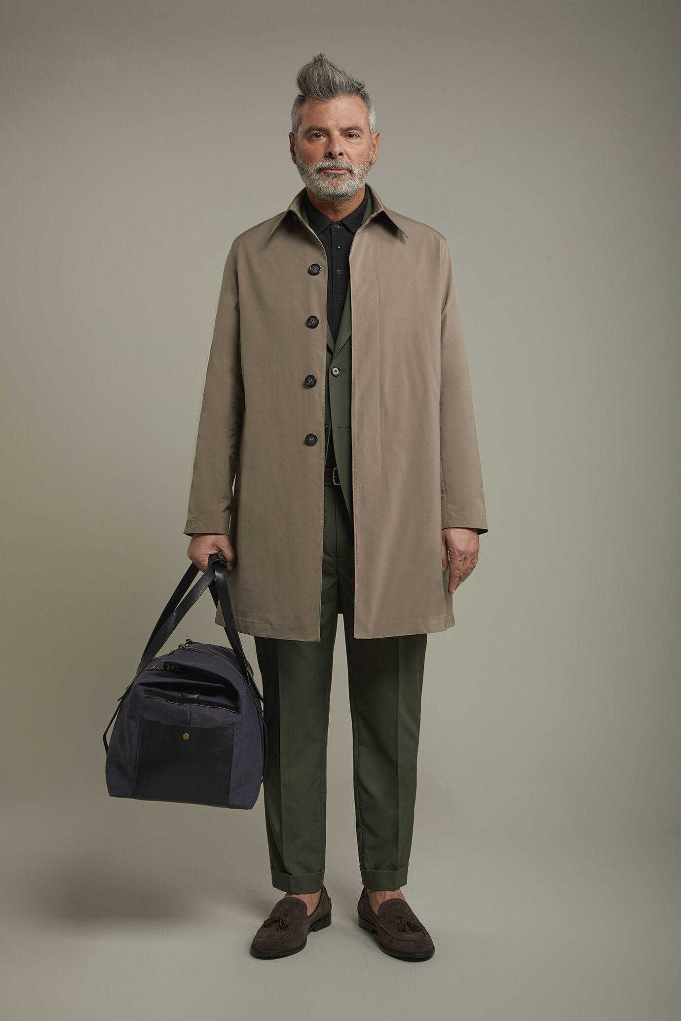 Men's coat in lightweight regular fit fabric image number 0