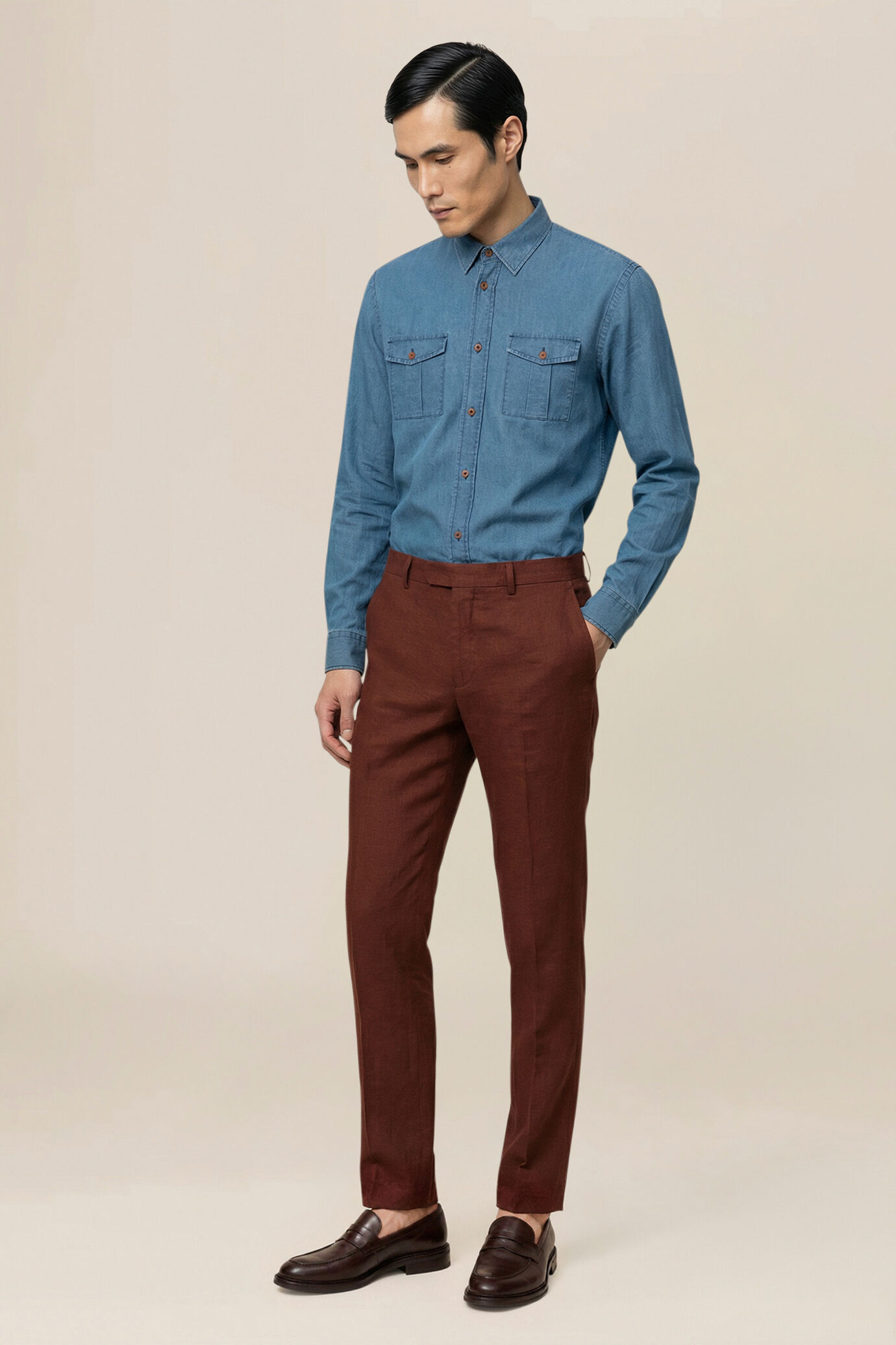 Pantalone uomo in 100% lino image number 0