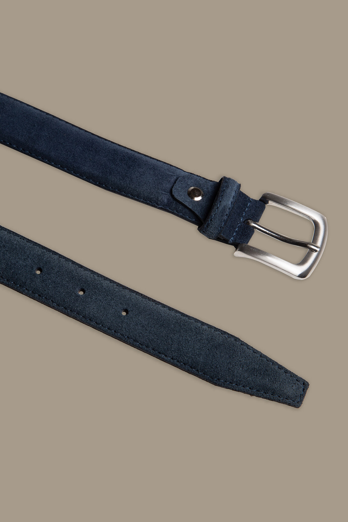 Cintura uomo scamosciata blue 100% pelle Made in Italy image number 1