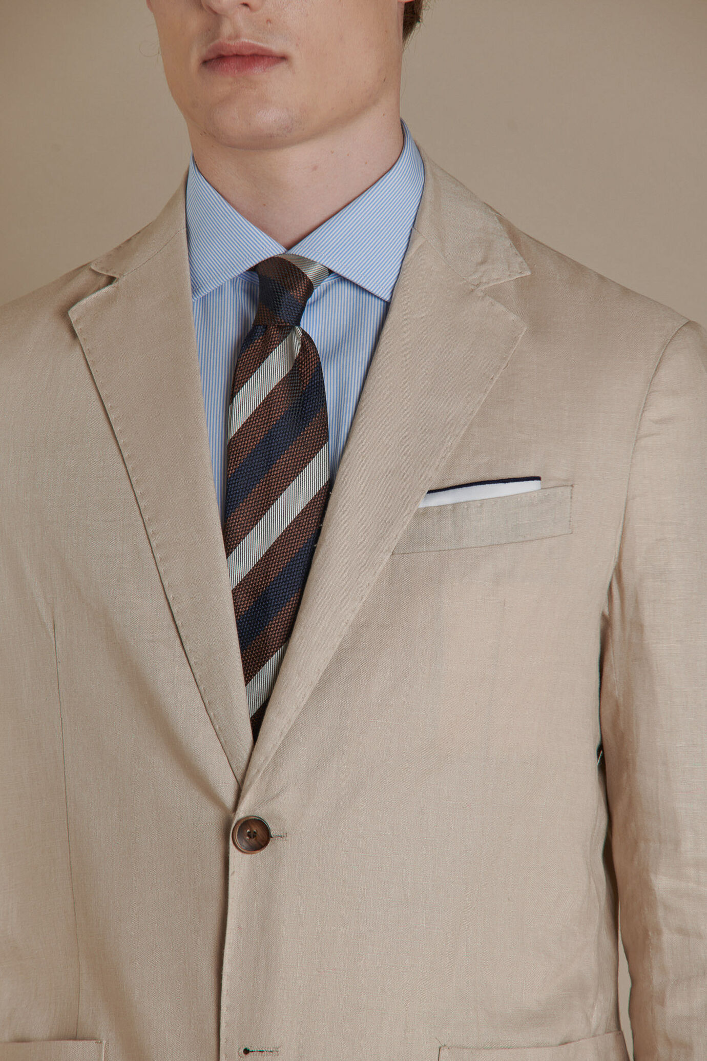 Giacca monopetto 100%lino made in italy image number 1