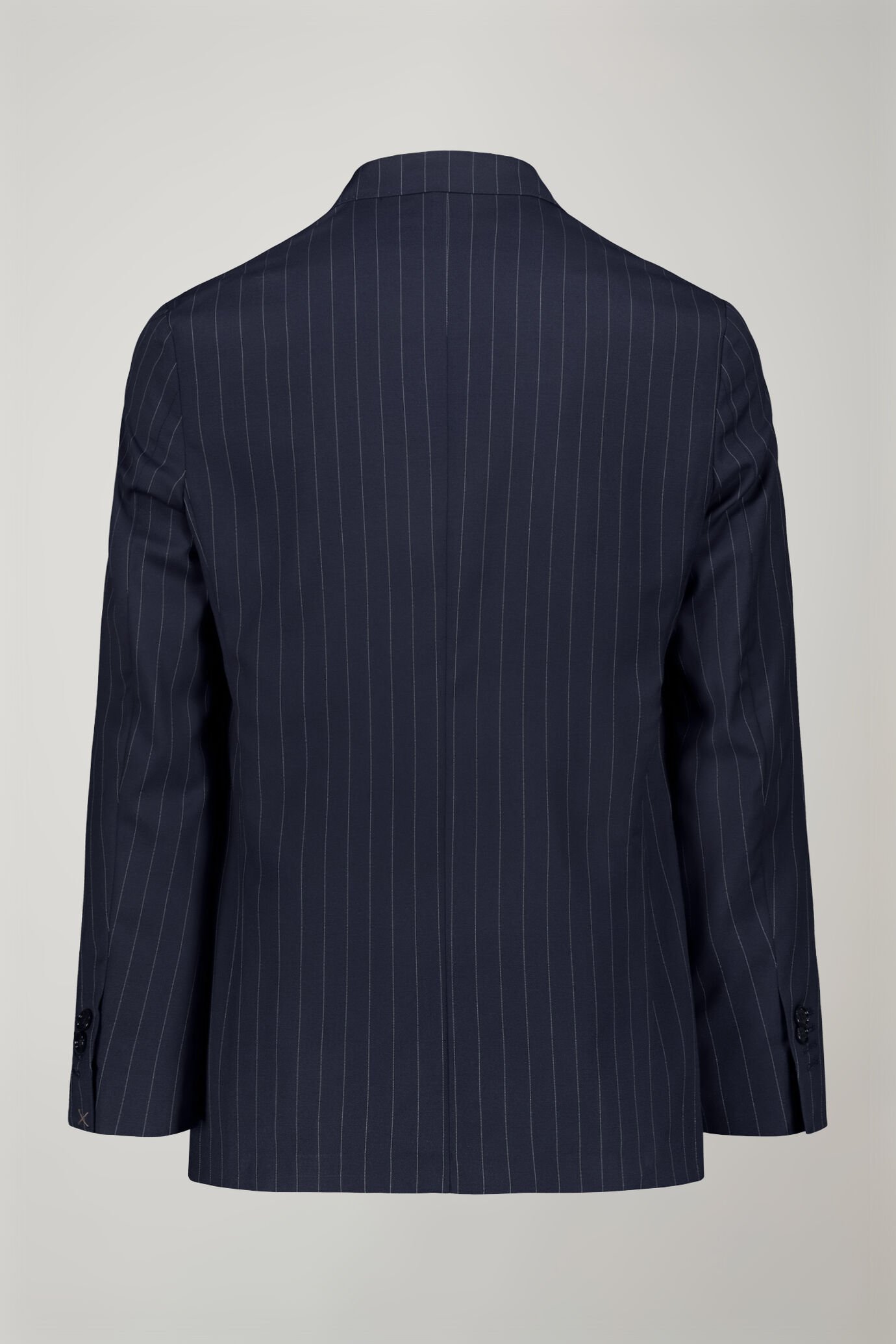 Abito uomo Wool Blend monopetto tessuto con disegno gessato regular fit image number 6