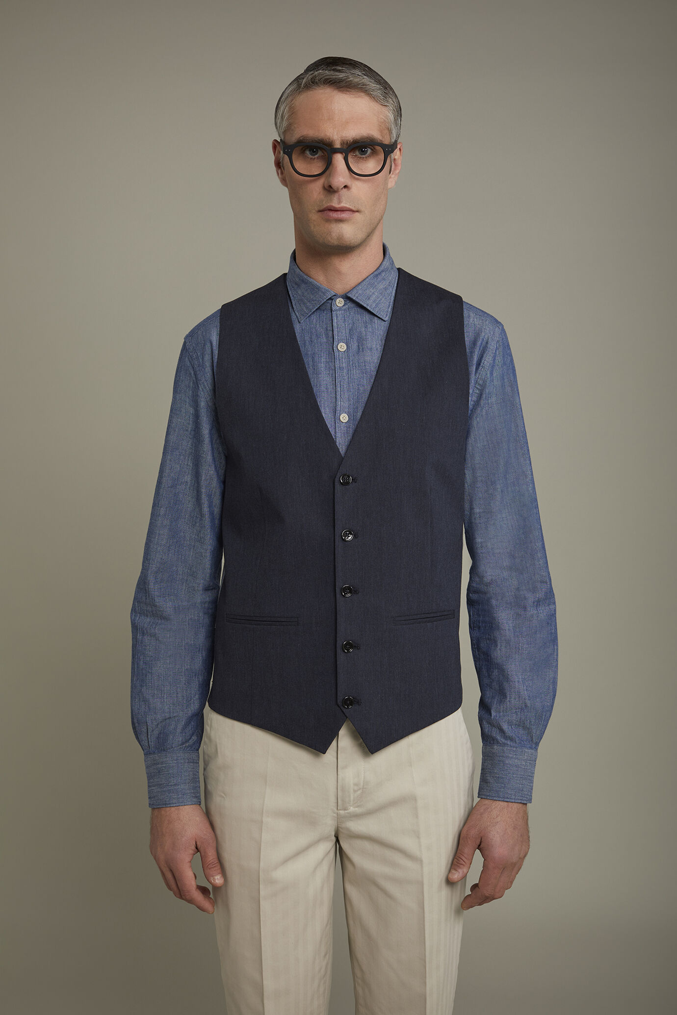 Gilet classico uomo in tessuto effetto fiammato regular fit image number 2