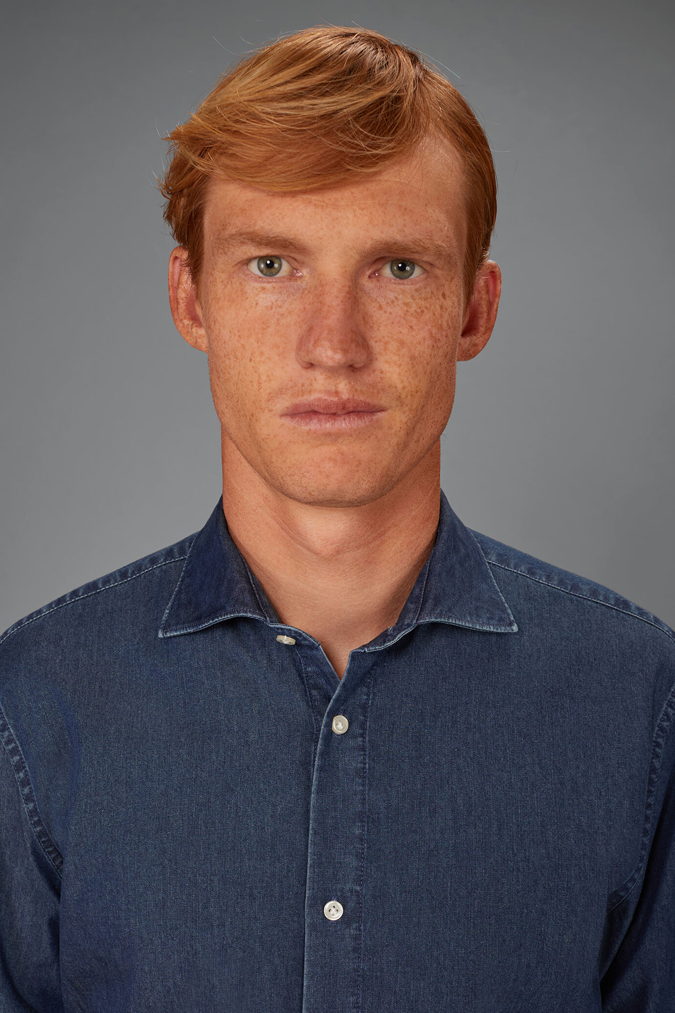 Men&rsquo;s Slim-fit Denim Fabric Shirt image number 2