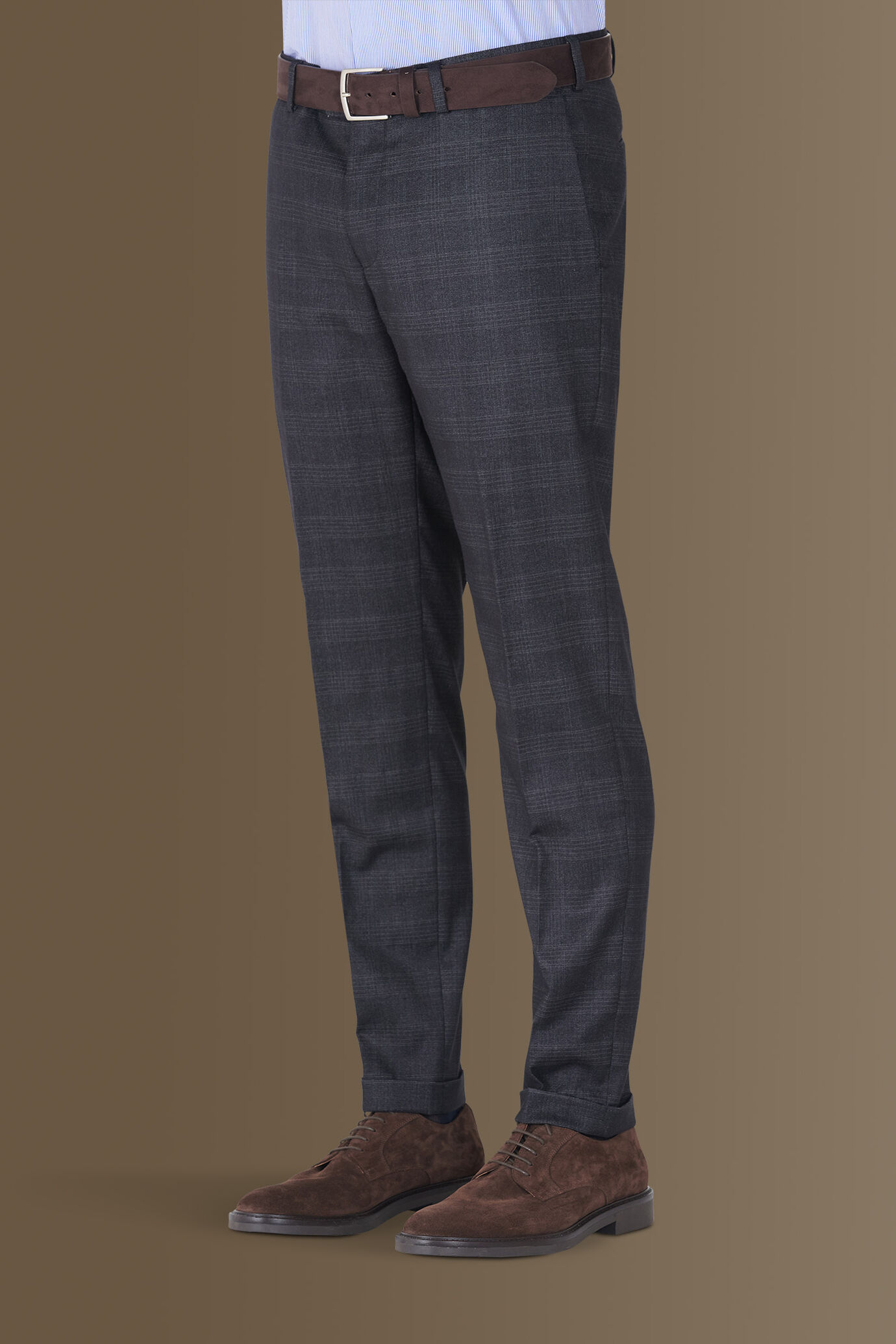 Single-breasted check fabric suit image number 4