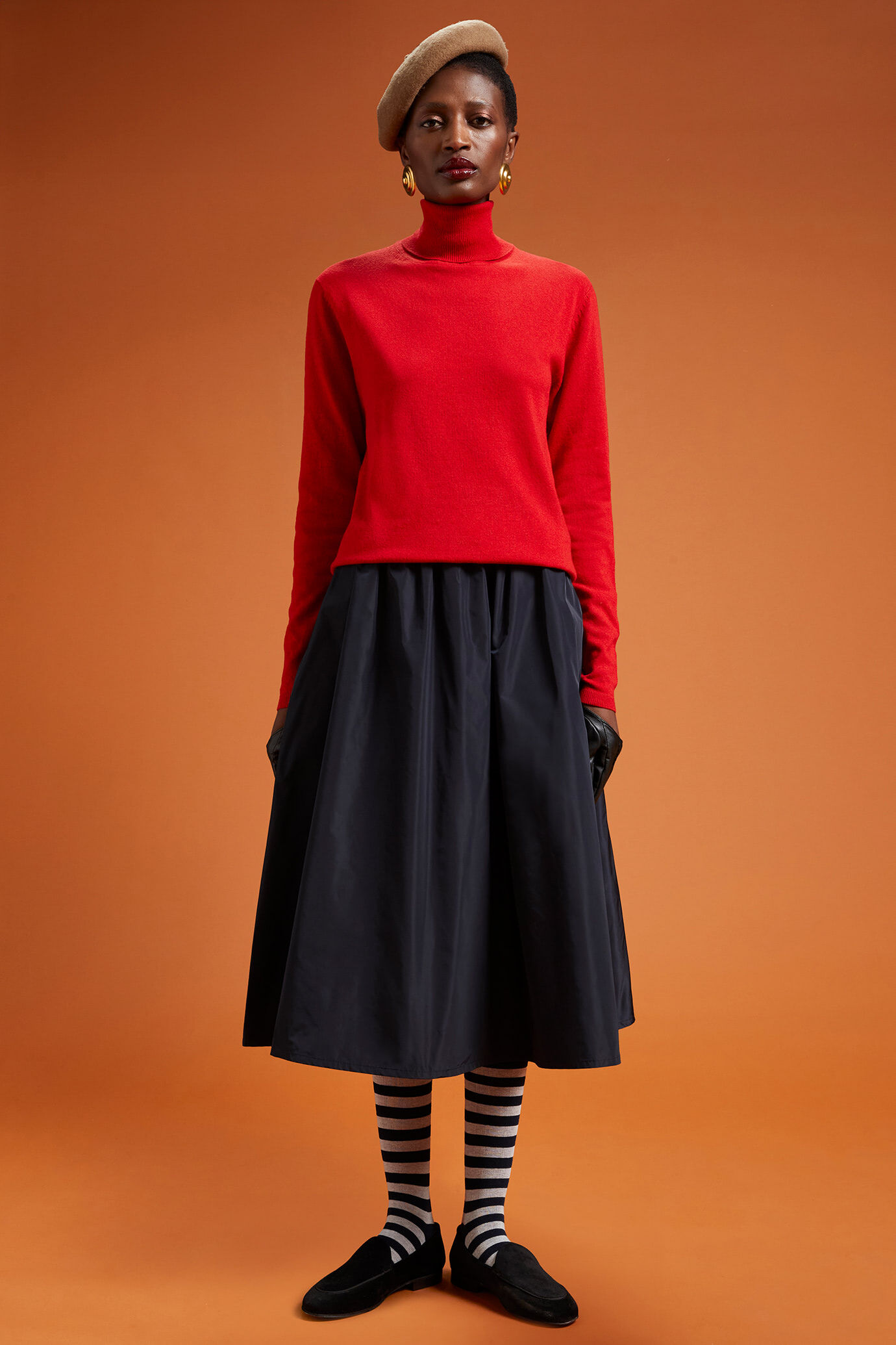 Pull col montant pour femme, coupe classique, en laine et cachemire image number 1