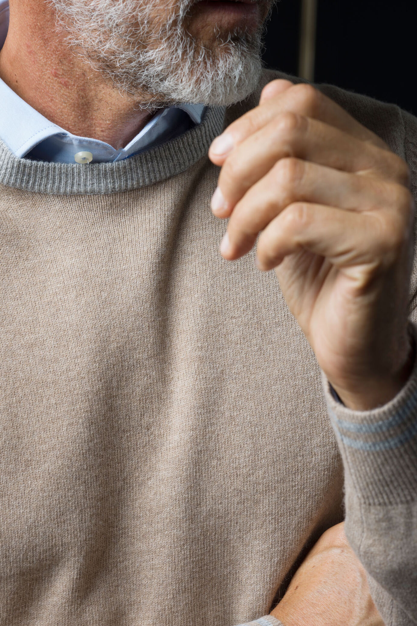 Maglia girocollo misto cashmere image number 1