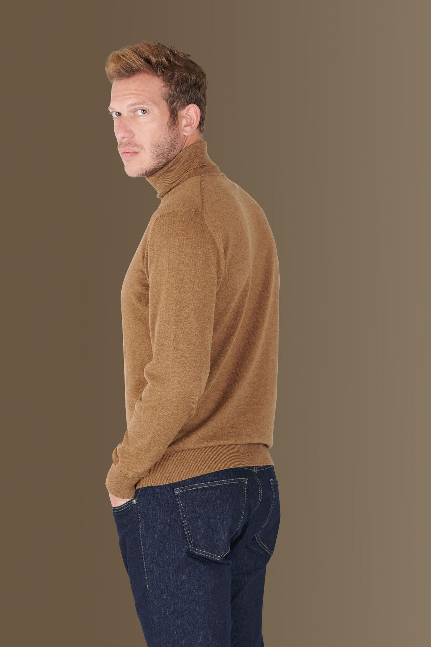 Maglia collo alto misto lana e cotone image number 1