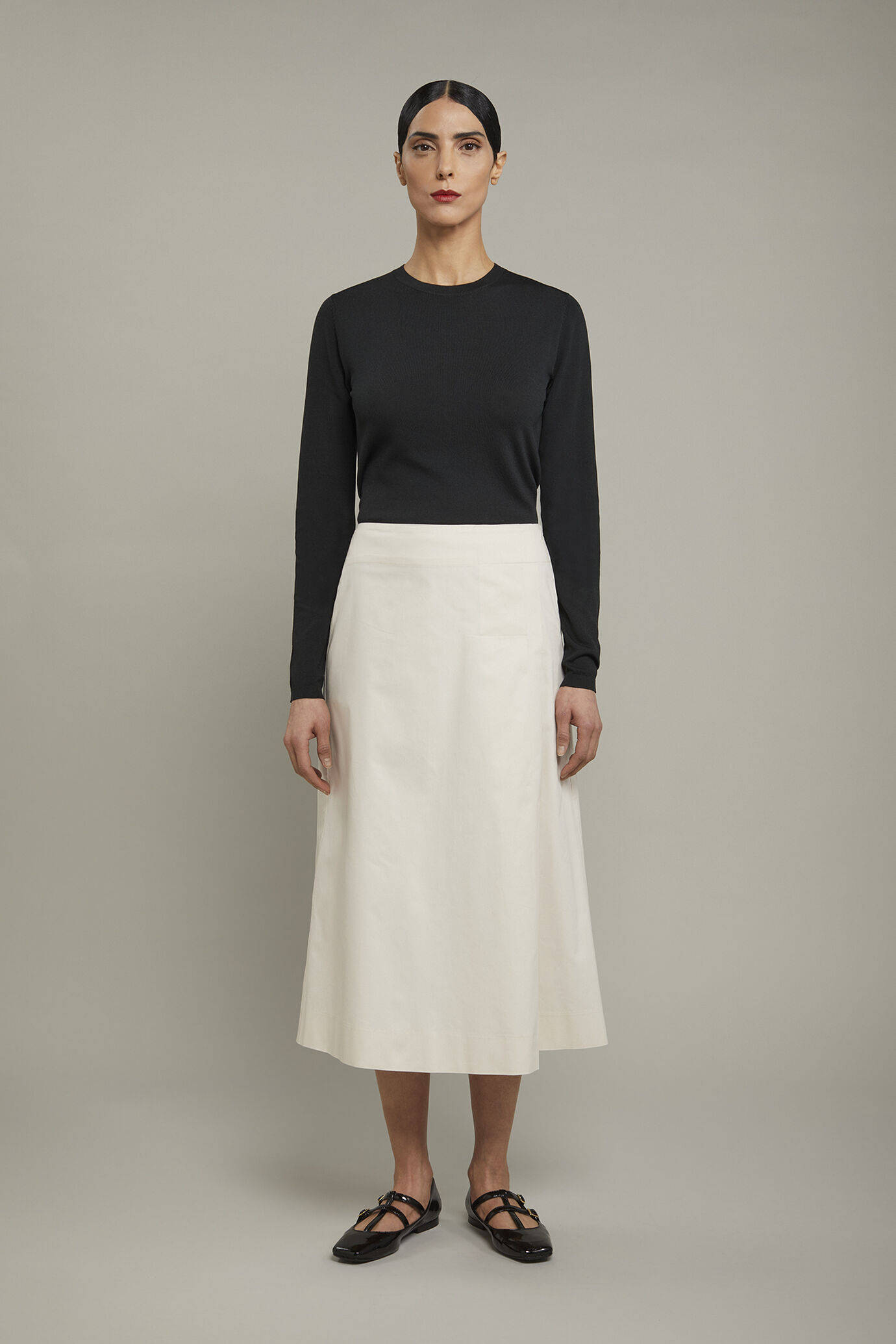 Women’s midi skirt 100% cotton regular fit image number 2