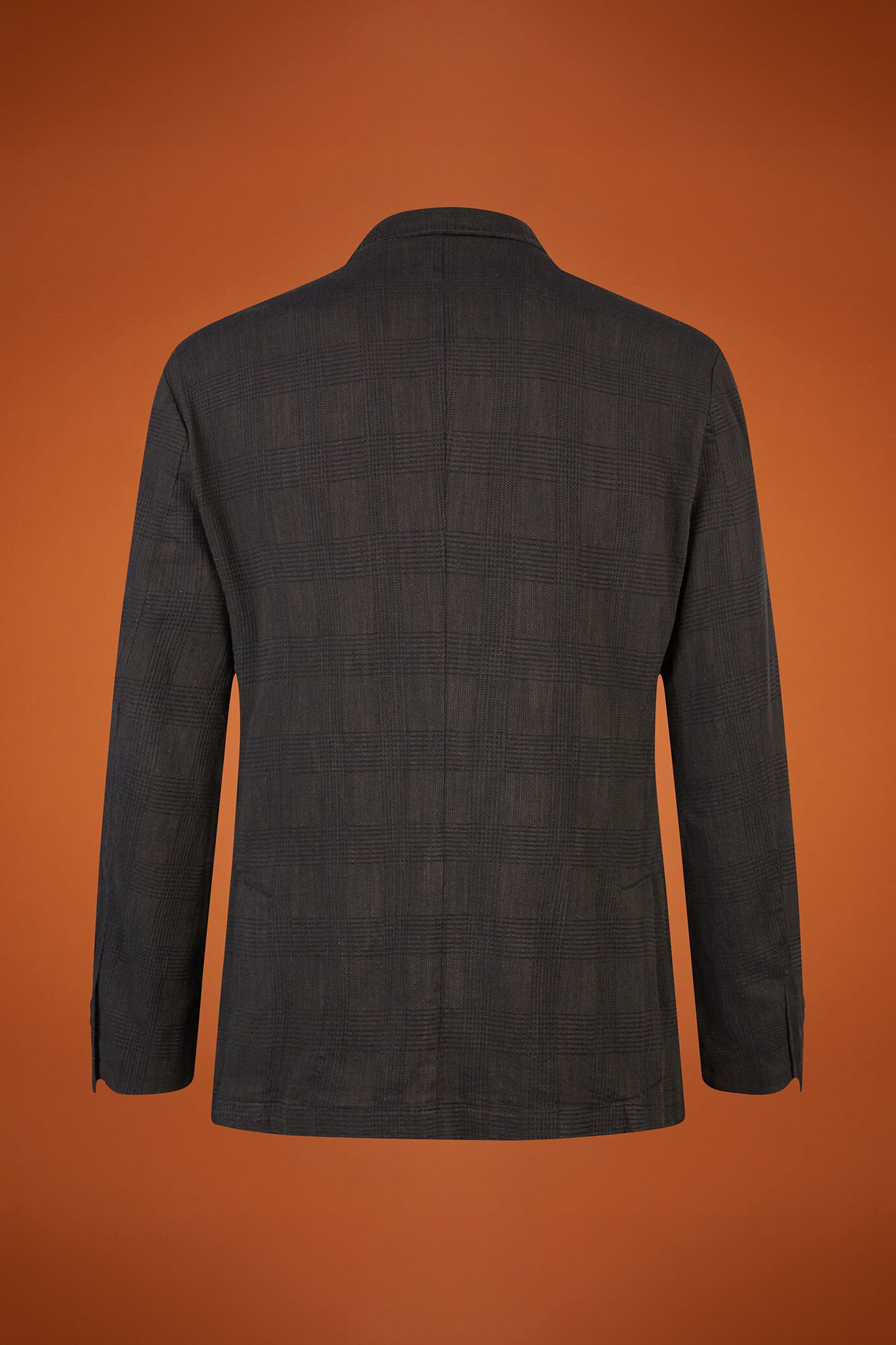 Giacca uomo sfoderata monopetto con tasche a toppa disegno Principe di Galles regular fit image number 5