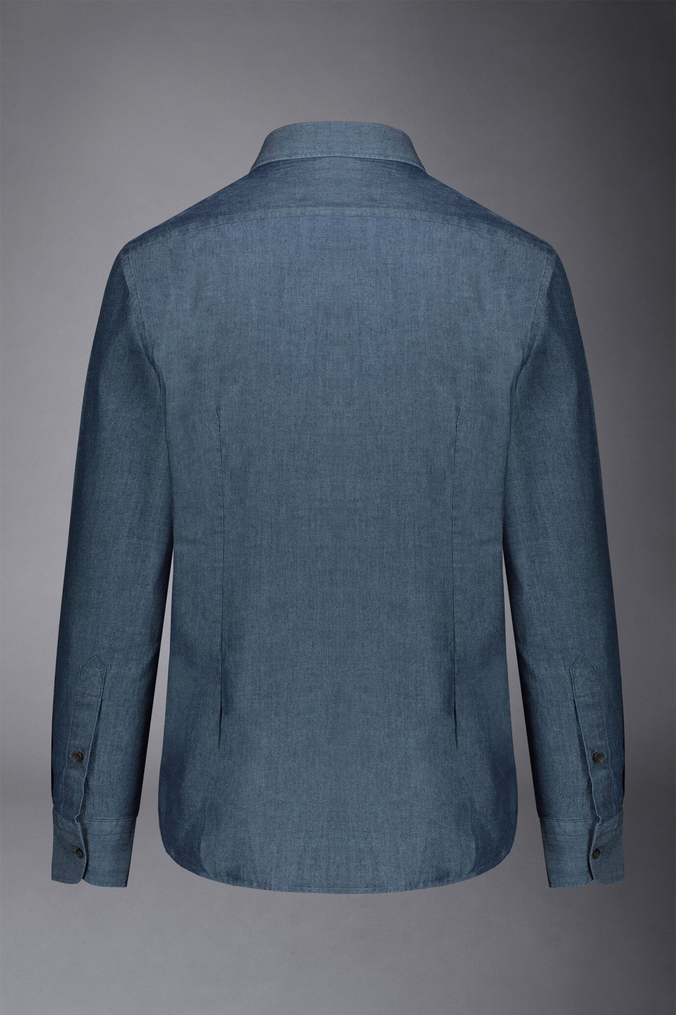 Lässiges Hemd Französischer Kragen Komfort Passform Chambray Stoff image number 5