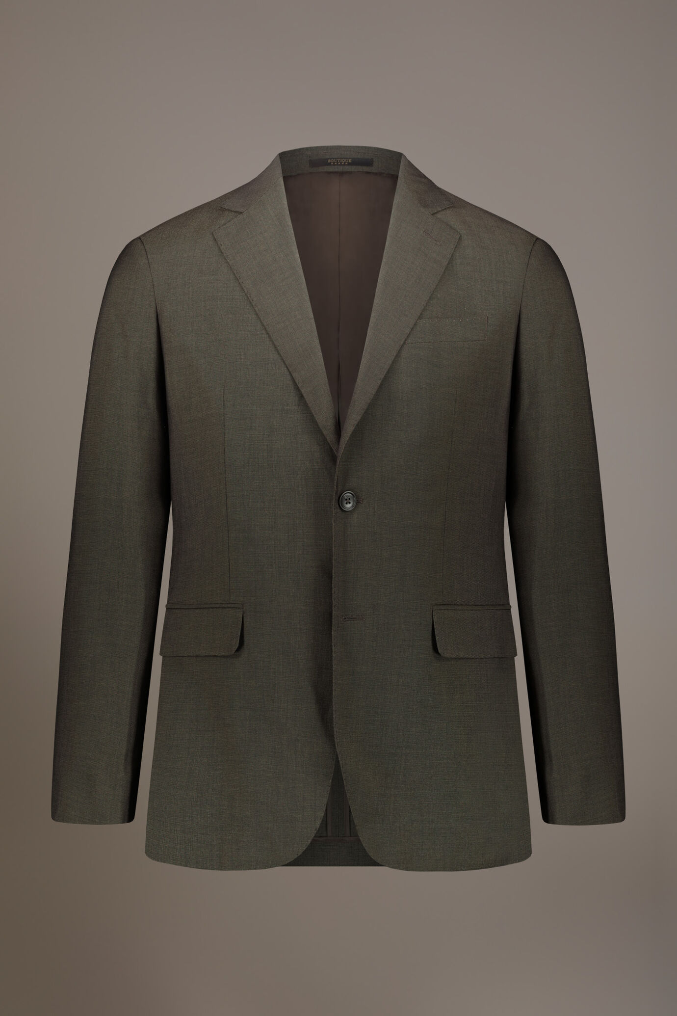 Regular fit single-breasted suit with micro pattern image number 4