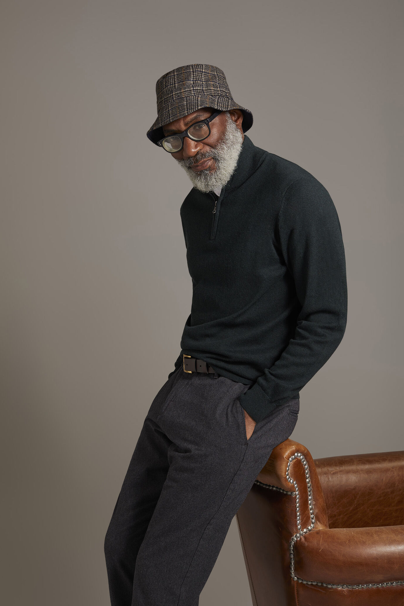 Wool blend Turtleneck sweater with zip image number 0