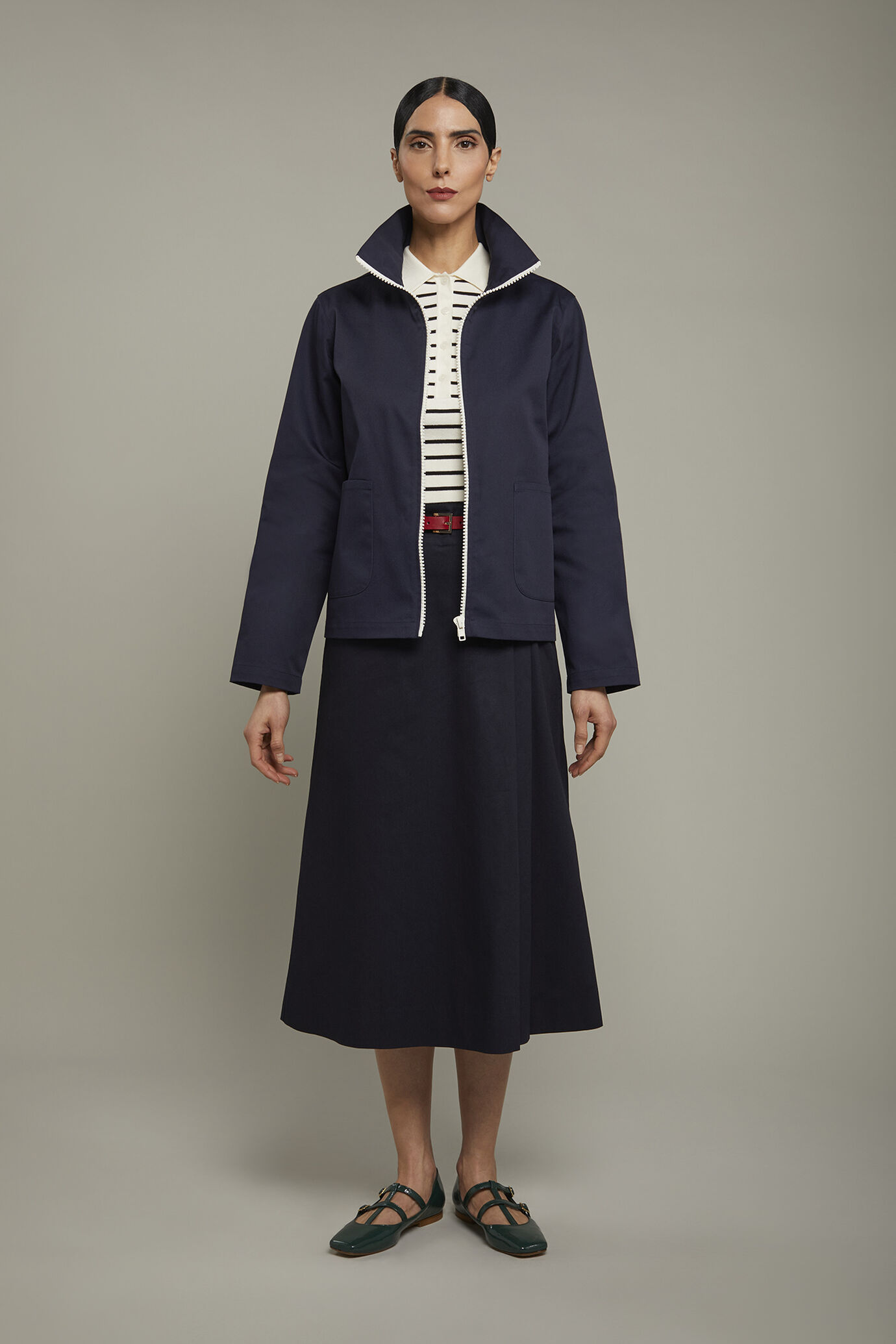 Giubbino donna con zip regular fit image number 0