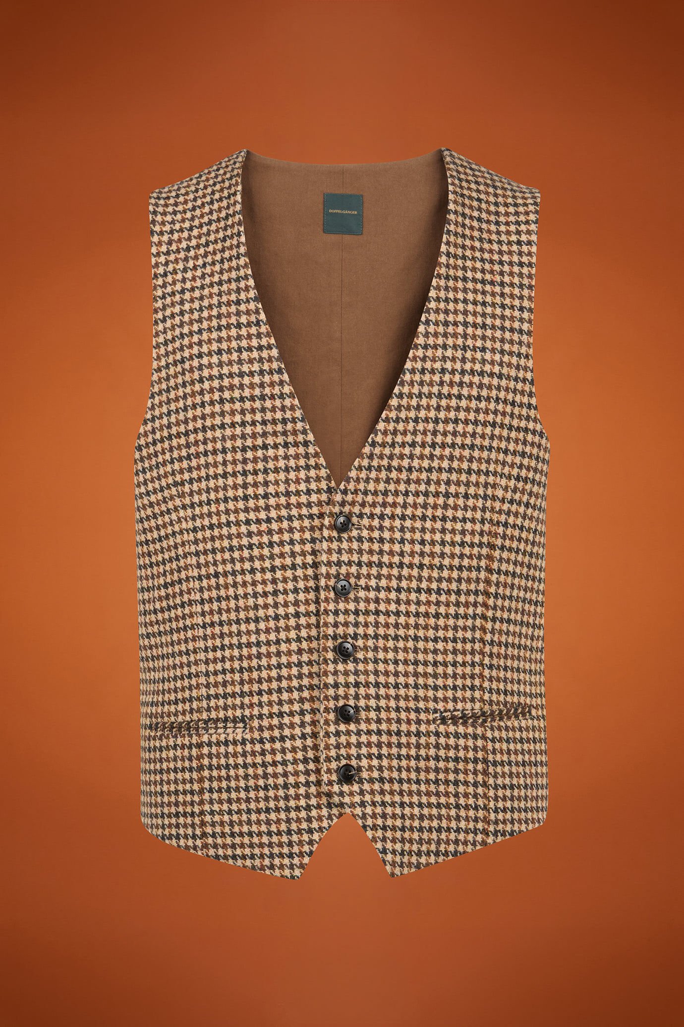 Gilet classique pour homme en polylaine, motif pied-de-poule, coupe classique image number 4