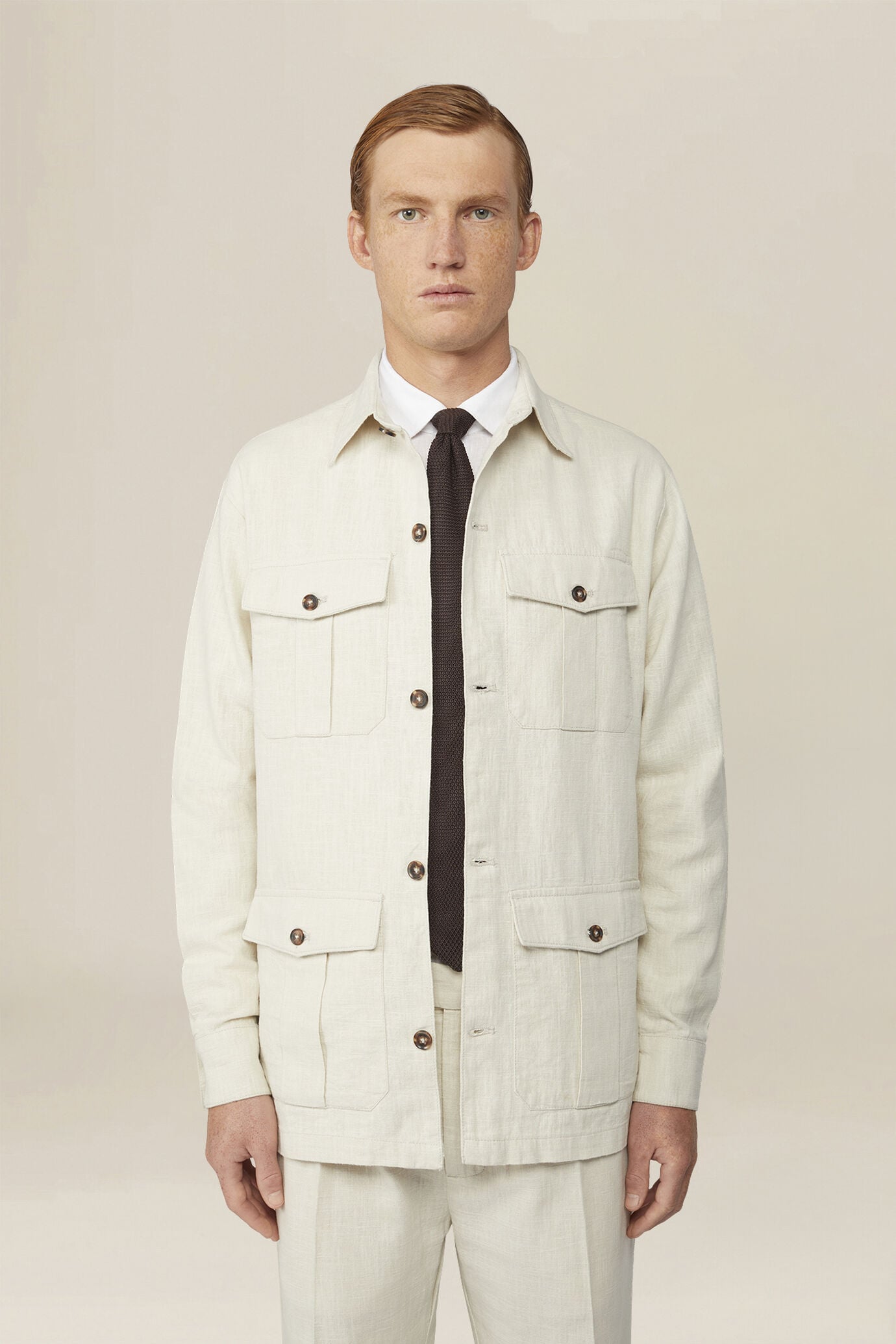 Giacca camicia uomo sfoderata con fibre naturali image number 0
