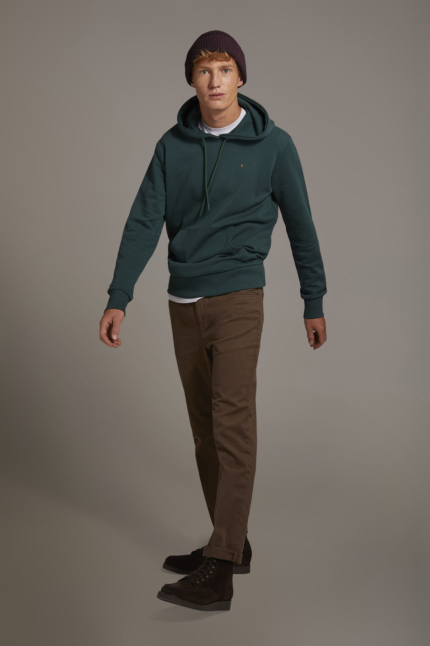 Felpa con cappuccio 100% cotone made in Italy image number 0