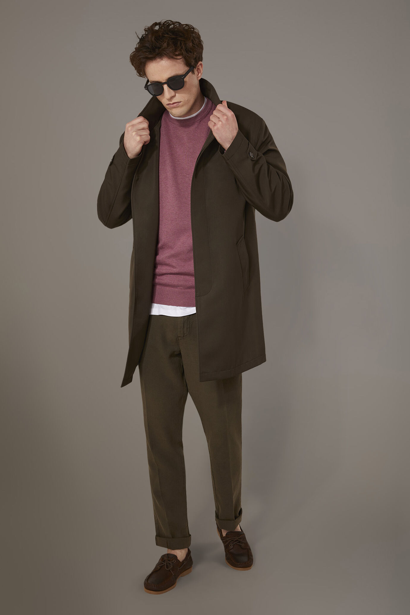 Padded raincoat in technical fabricand removable padding image number 0