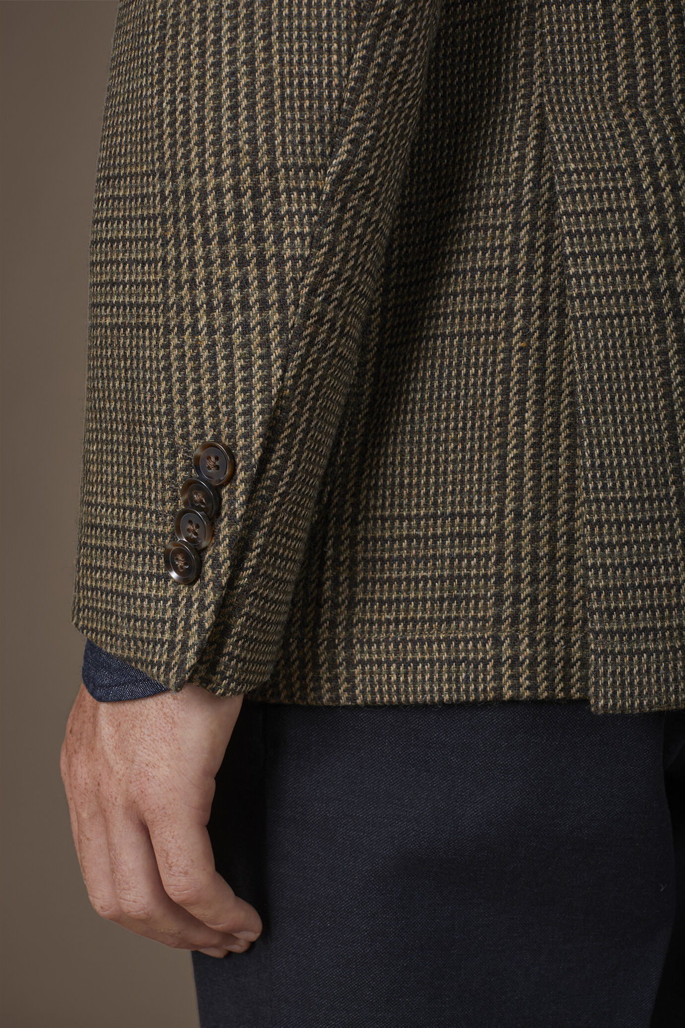 Giacca uomo monopetto con collo a lancia Wool Blend principe di galles regular fit image number 3