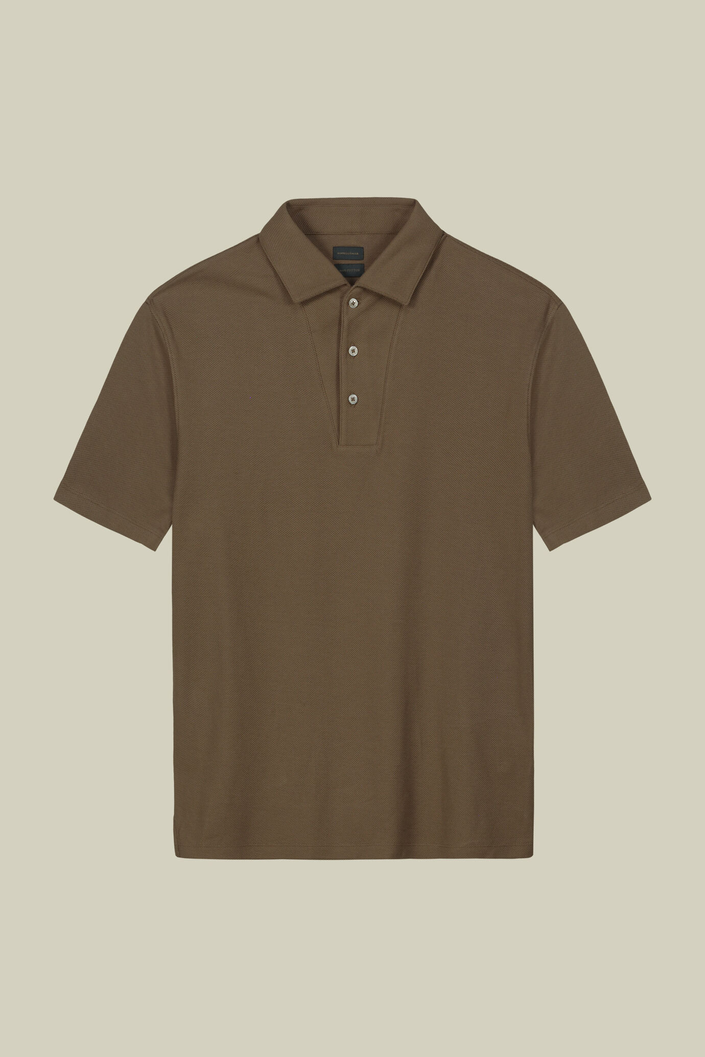 Men's short-sleeved polo shirt in 100% honeycomb cotton image number 4