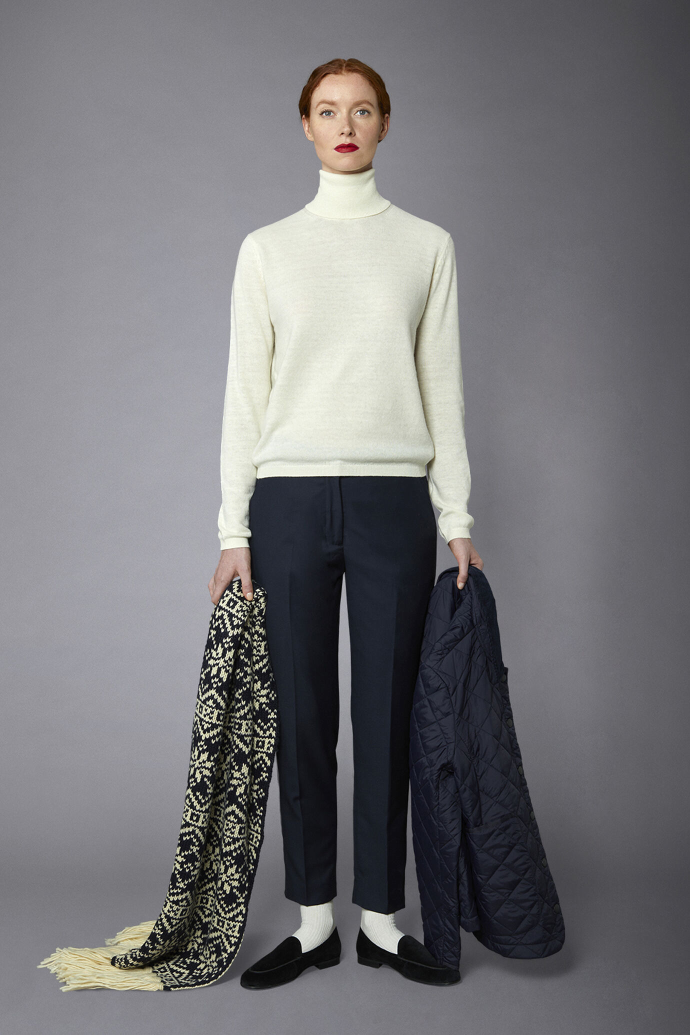 Women's wool and cashmere blend turtleneck sweater image number 0