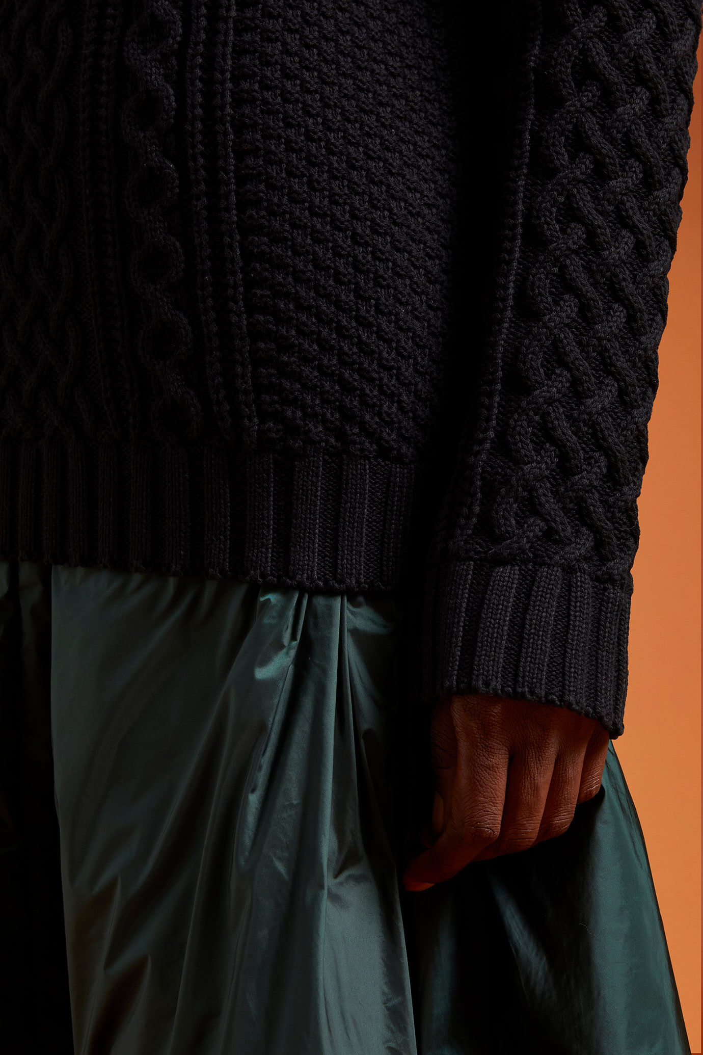 Pull à col roulé pour femme, 100% coton avec torsades à motifs norvégiens image number 2