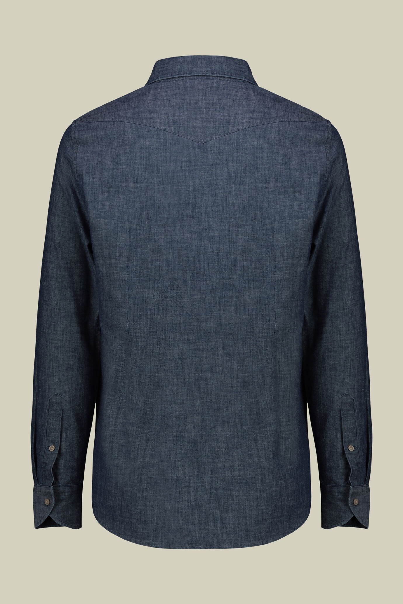 Herren-Freizeithemd mit klassischem Kragen und doppelter Brusttasche aus Chambray-Stoff image number 5