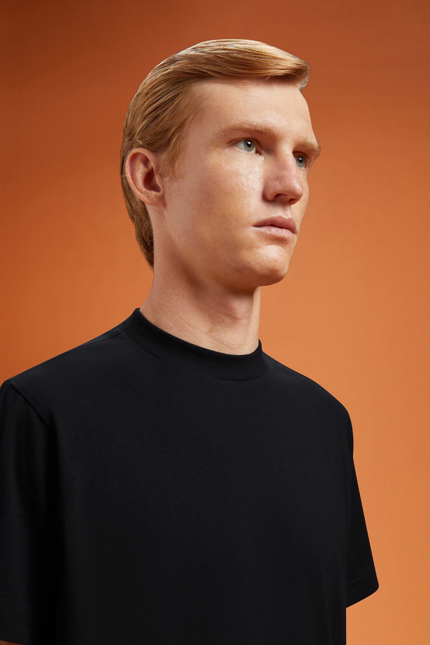 T-shirt homme à col montant, 100% coton, manches courtes, coupe classique image number 4