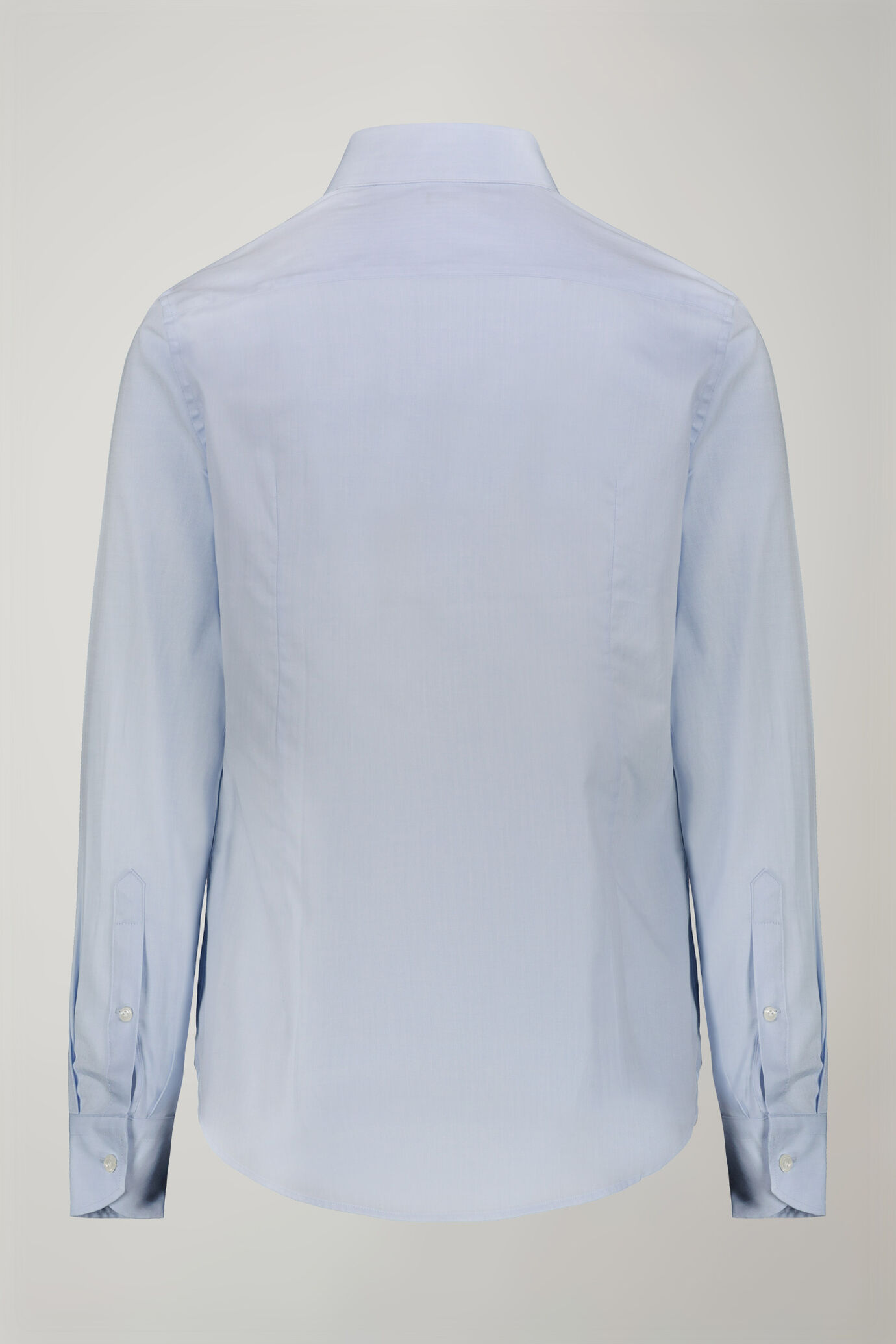 Men's shirt classic collar 100% cotton herringbone fabric plain regular fit image number 6