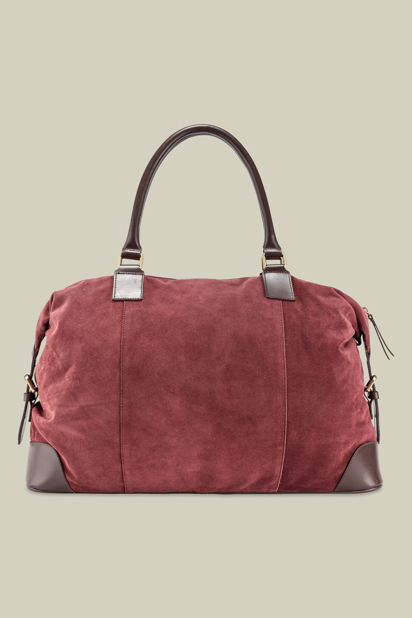 Genuine suede-effect leather travel bag