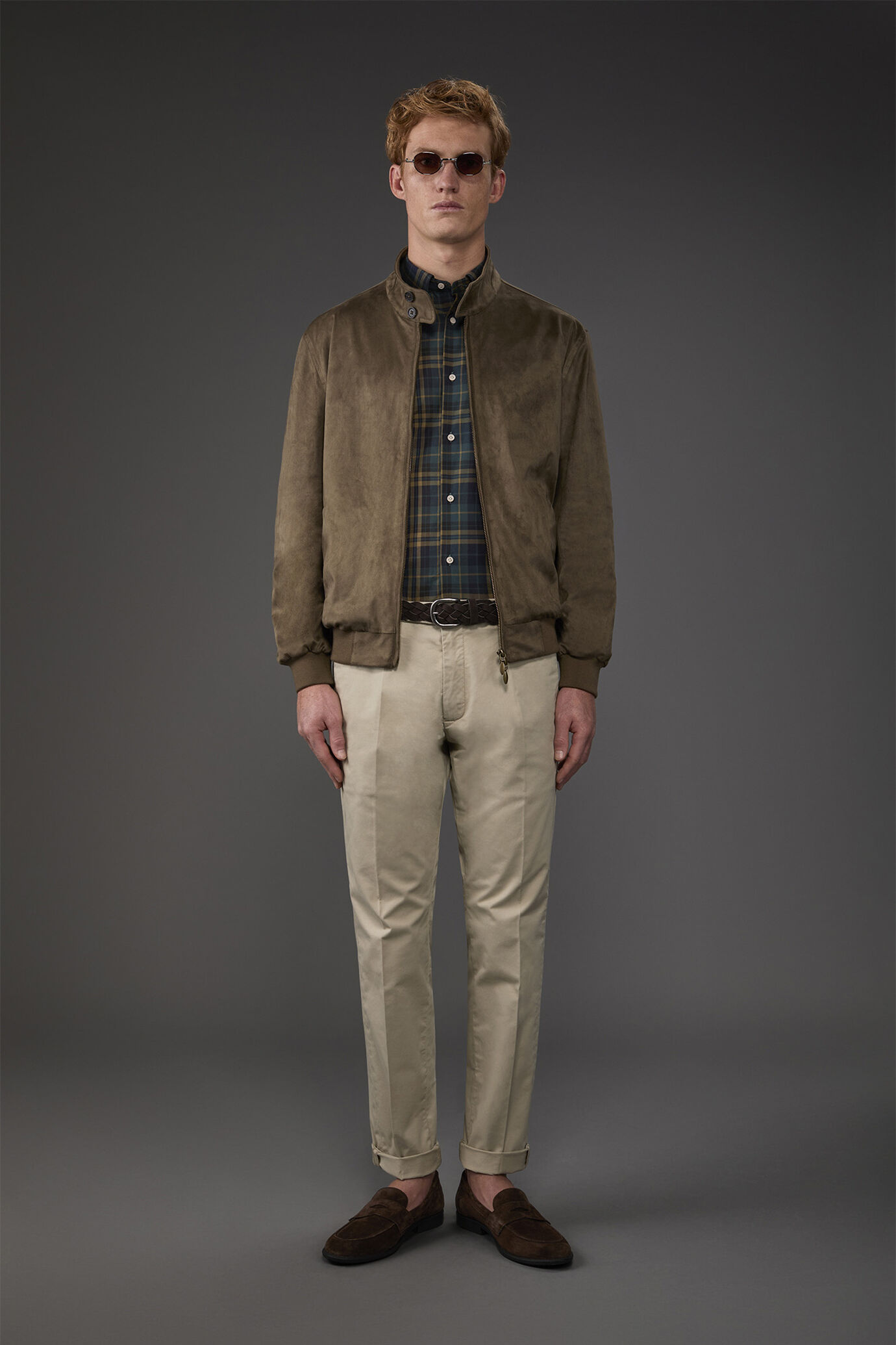 Herrington-Herrensakko aus Kunst-Veloursleder